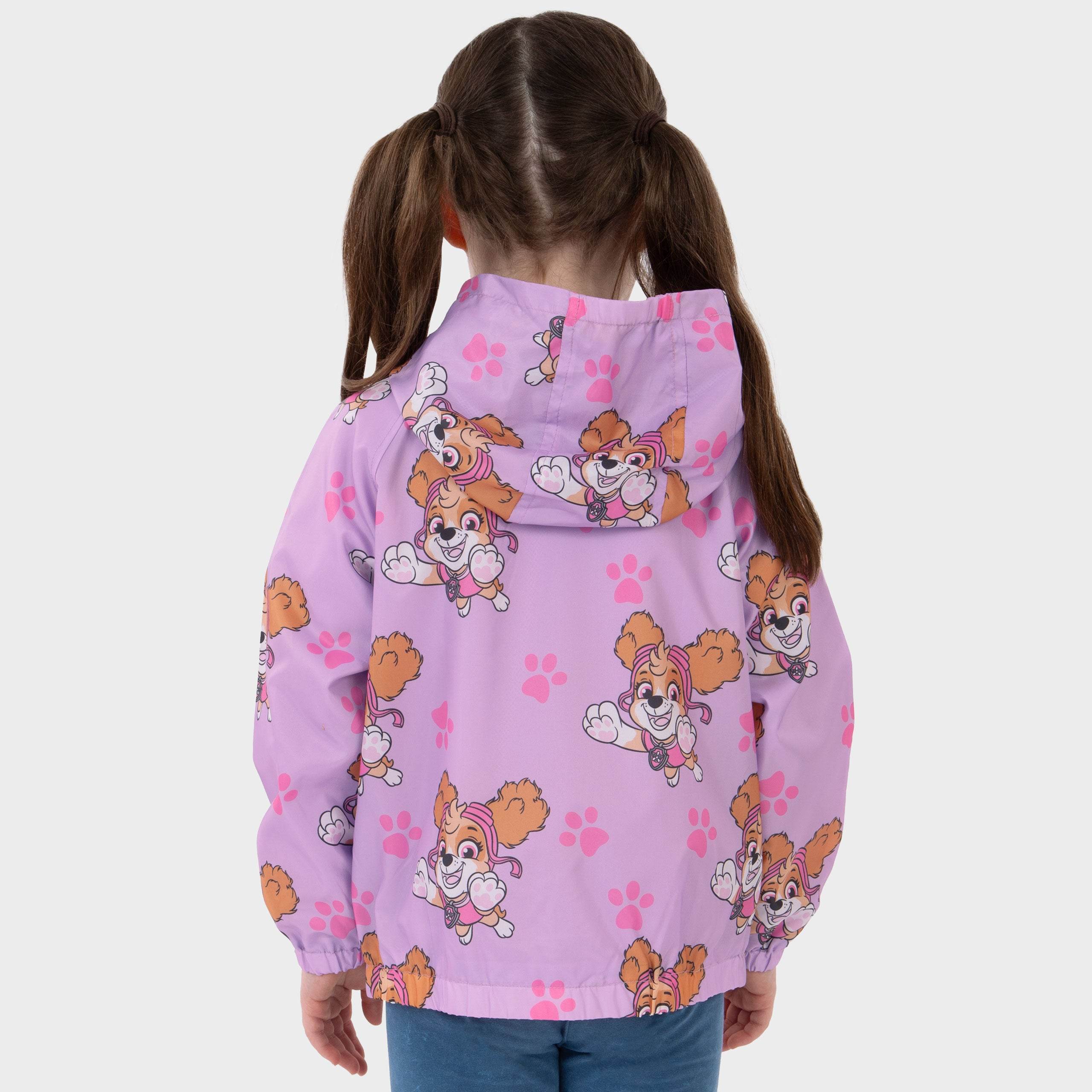 Paw Patrol Pink Skye & Paw Print Hooded Raincoat - Character.com