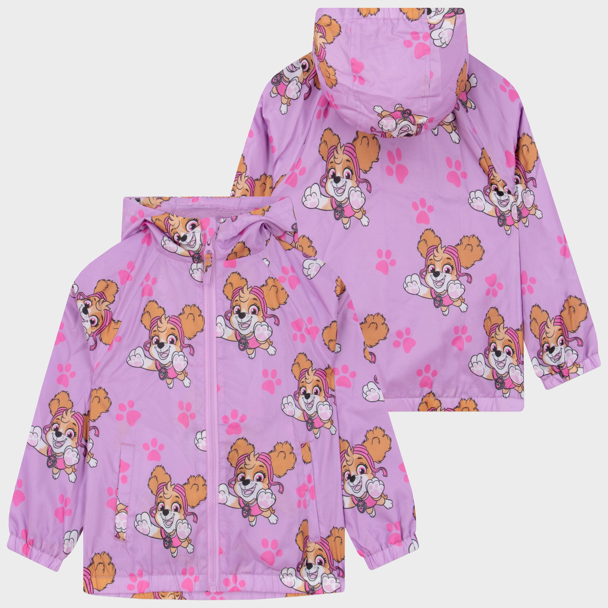 Paw Patrol Pink Skye & Paw Print Hooded Raincoat - Character.com