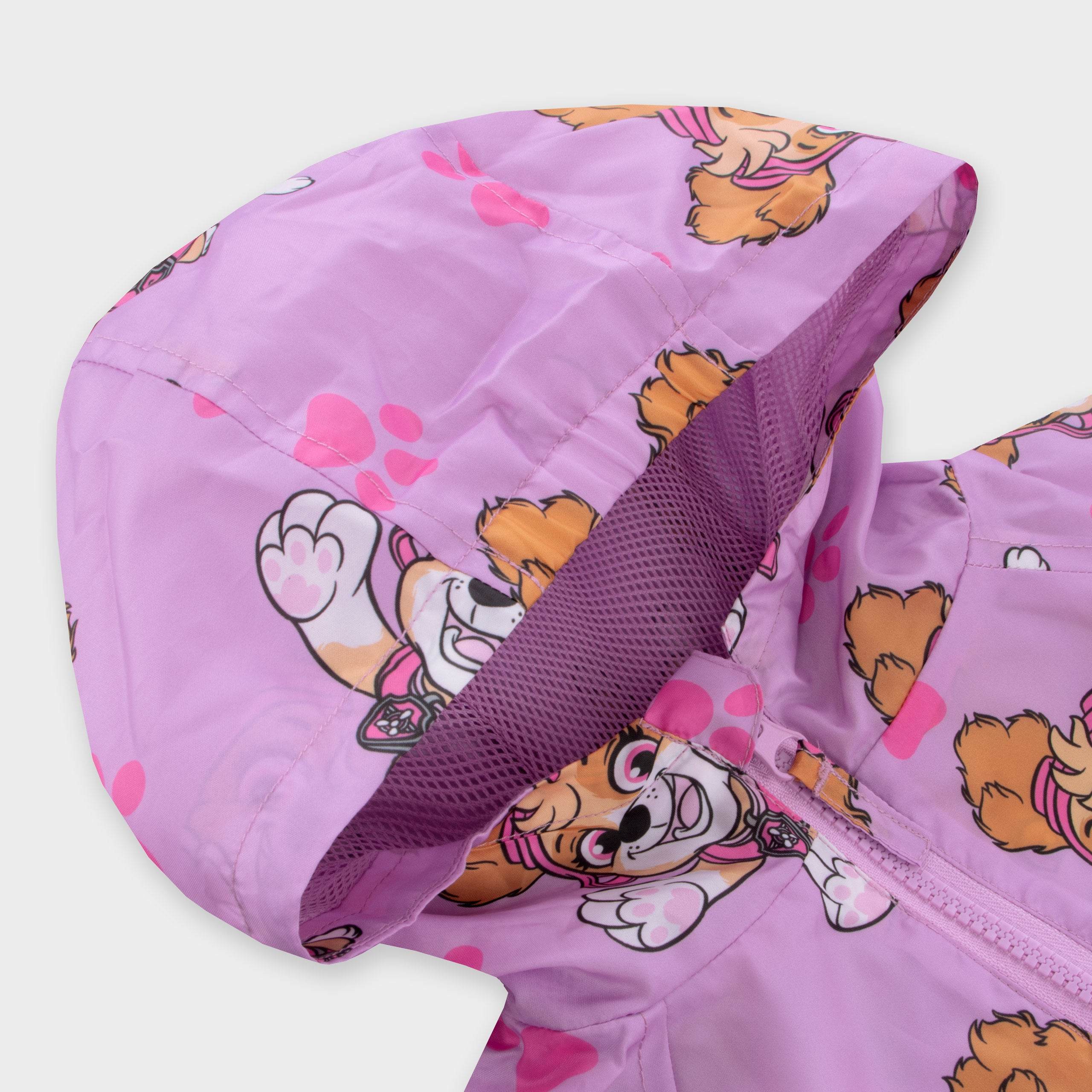 Paw Patrol Pink Skye & Paw Print Hooded Raincoat - Character.com