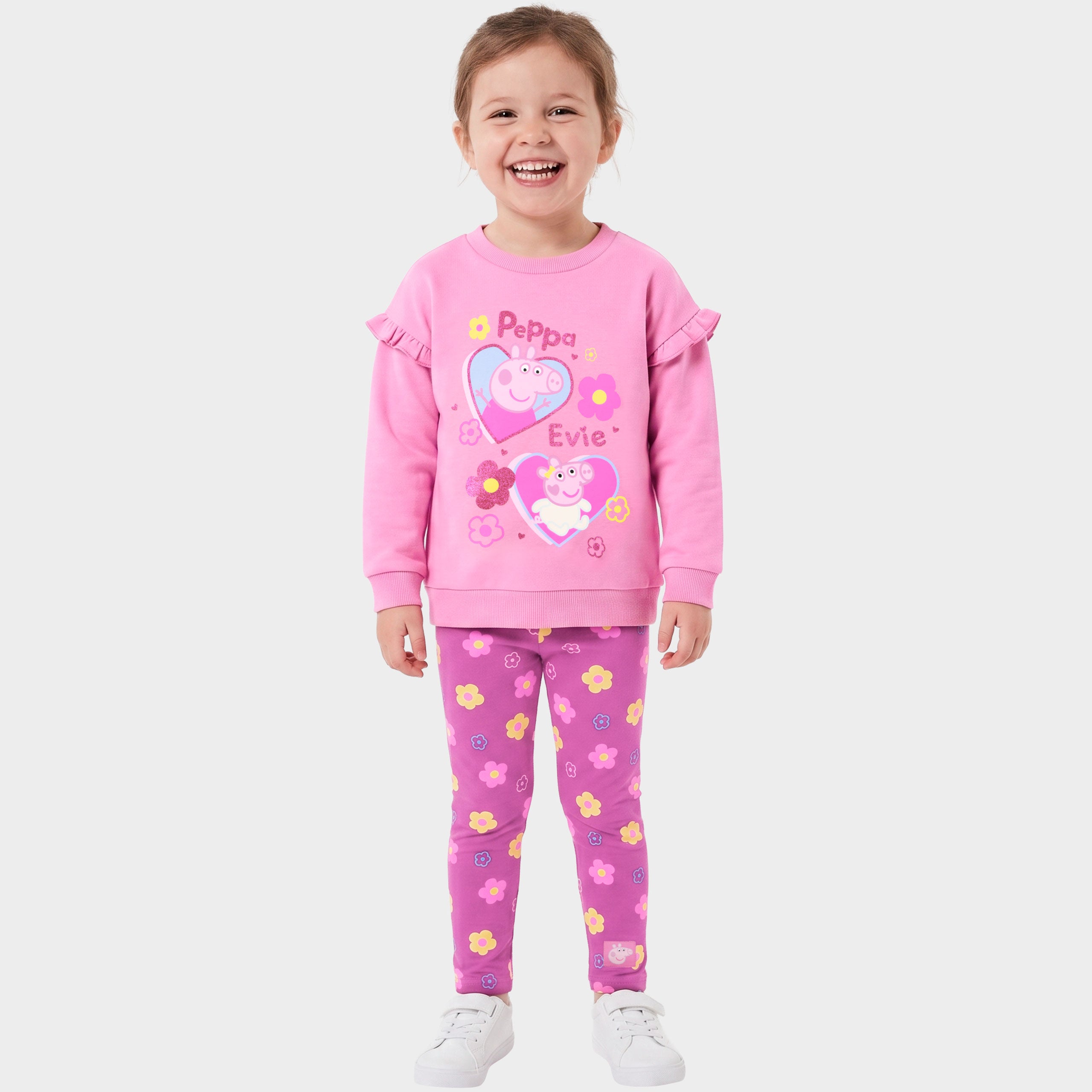 Peppa Pig And Evie Pig Sweatshirt & Legging Set