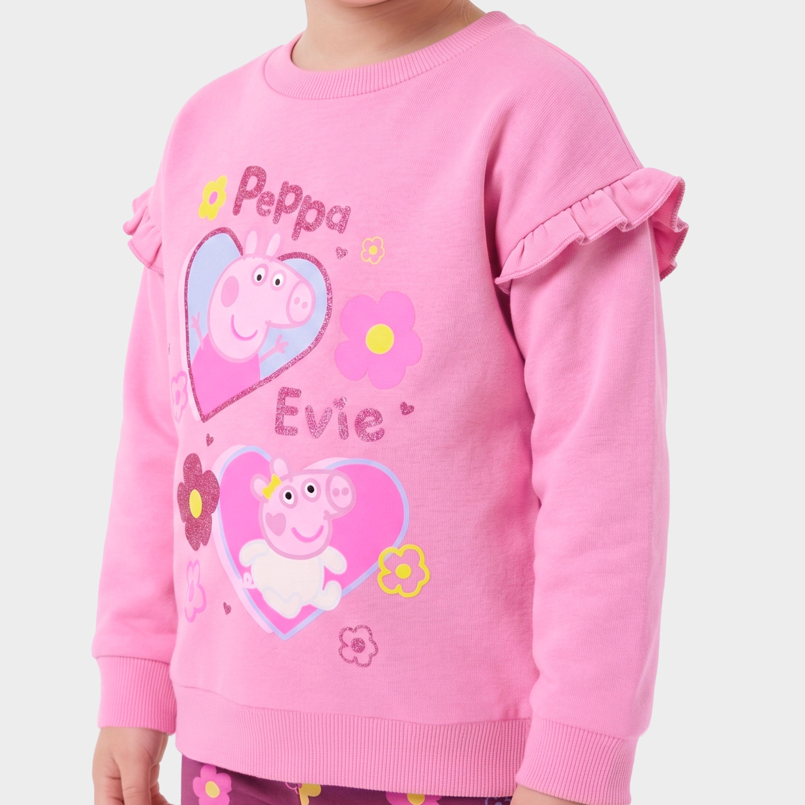 Peppa Pig And Evie Pig Sweatshirt & Legging Set