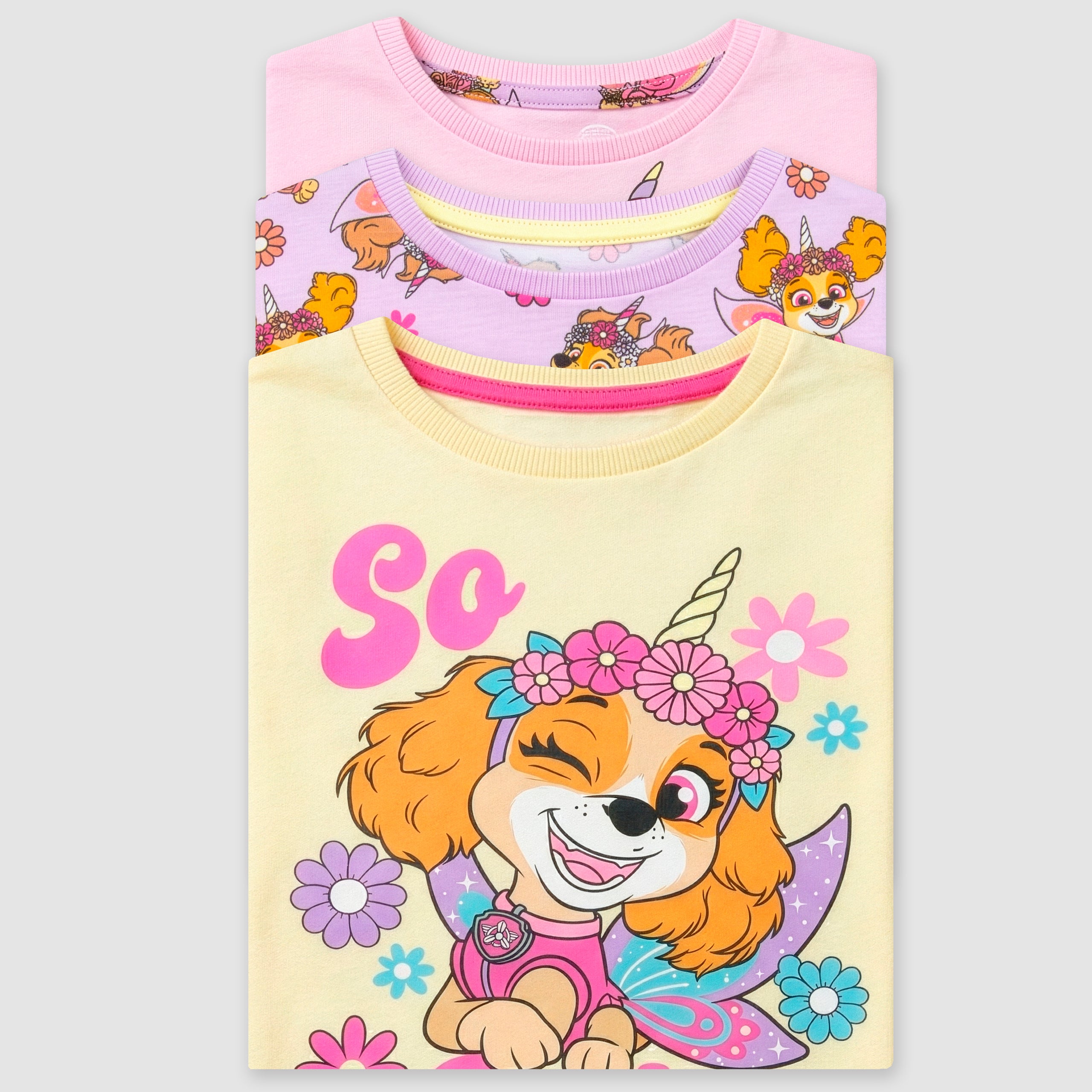 Paw Patrol Skye and Liberty T-shirts 3 Pack