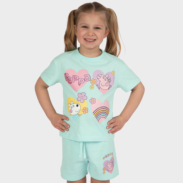 Peppa Pig T-Shirt And Shorts Set - Hearts And Flowers - Character.com