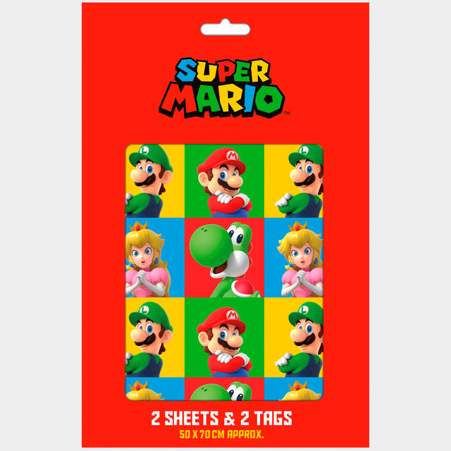 Super Mario Gift Wrap And Tags