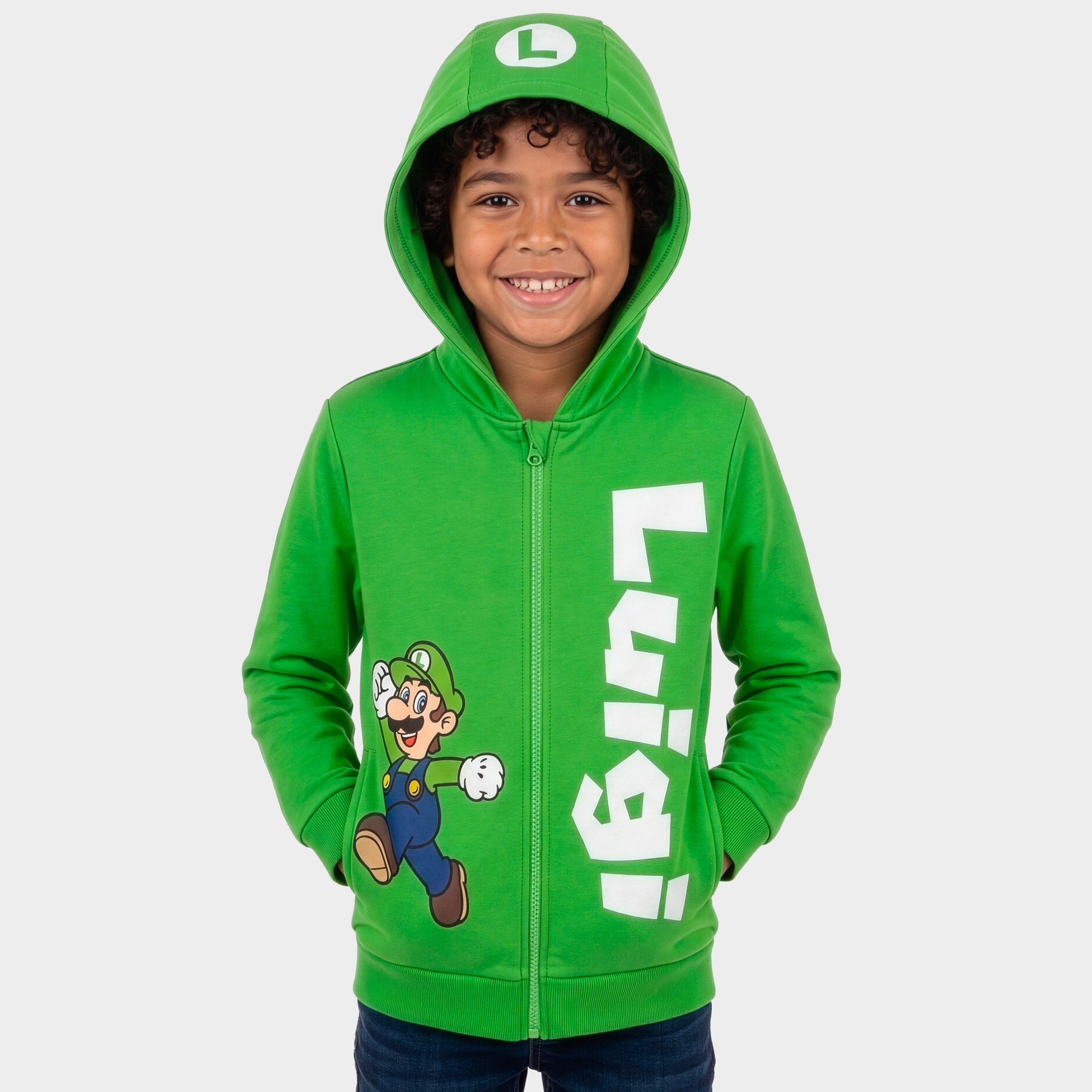 Zip Through Super Mario Hoodie - Luigi