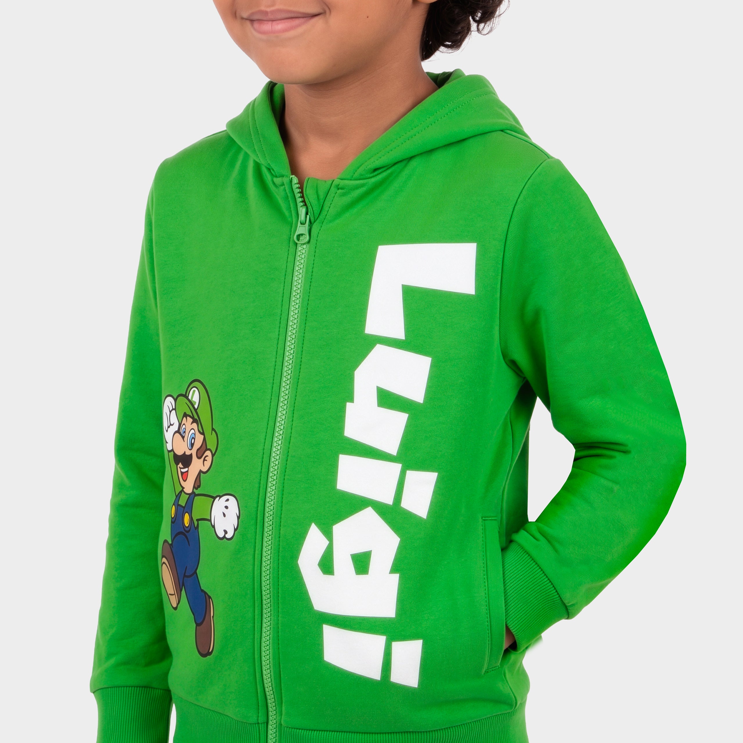 Zip Through Super Mario Hoodie - Luigi