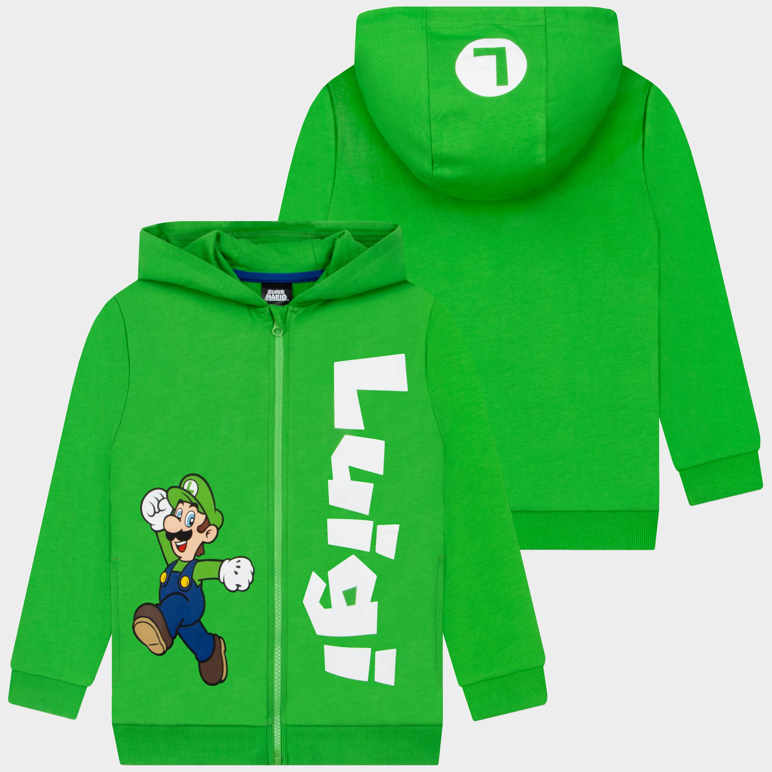 Zip Through Super Mario Hoodie - Luigi