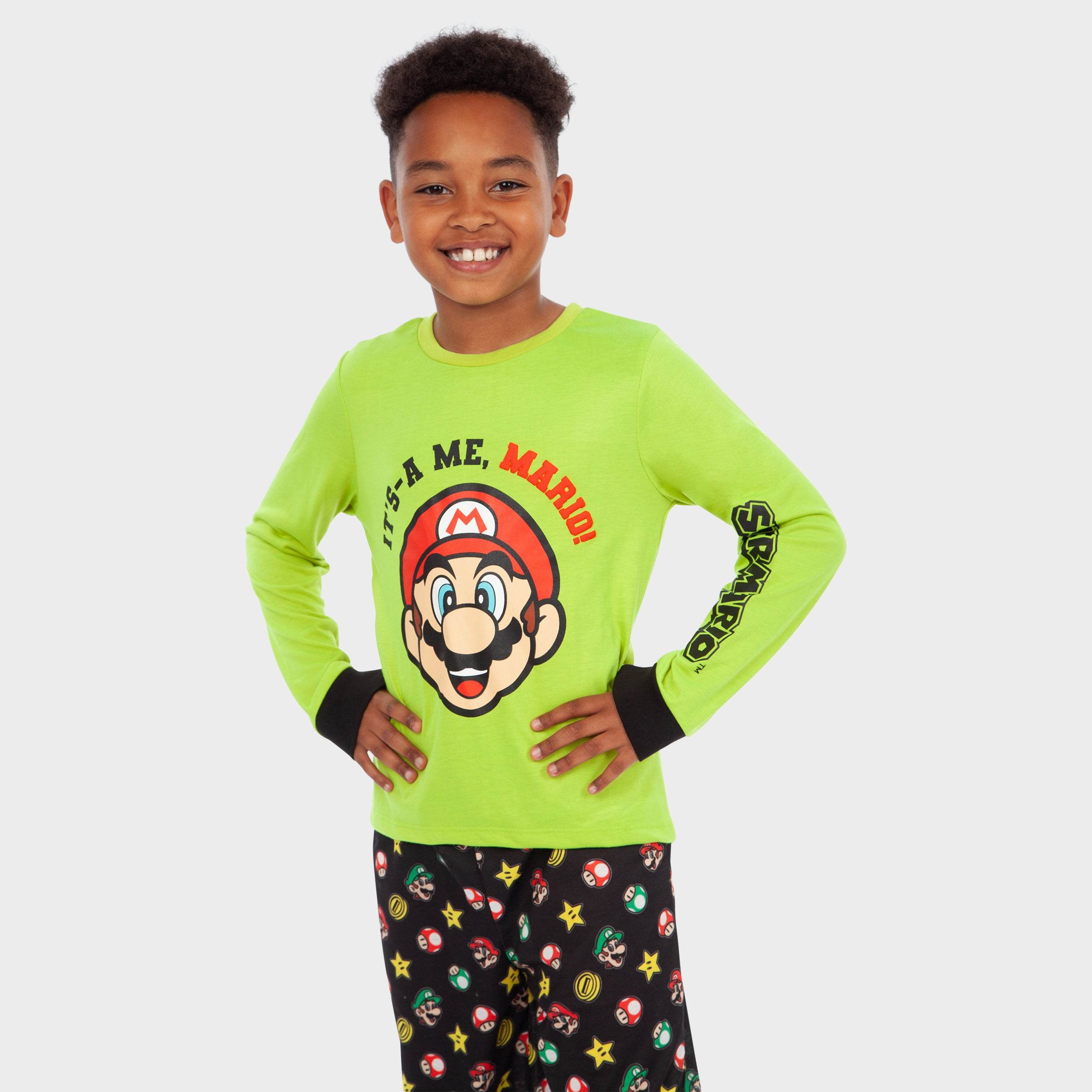 Pigiama Super Mario Bambino Super Mario Long PJs Kids Mario