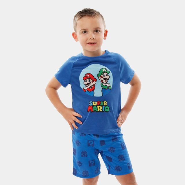 Super Mario Boys' Short Sleeve 4pc Pajama Shorts Set (10, Black/Red Super Mario Boys' Short Sleeve 4pc Pajama Shorts Set (10, Black/Red