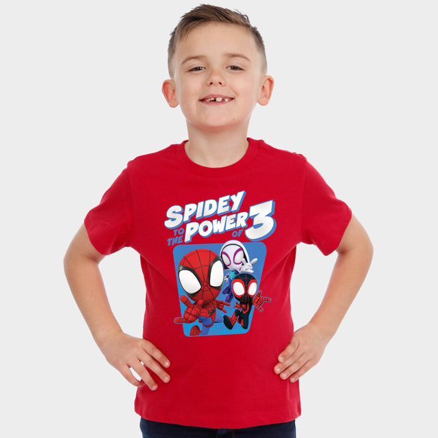 Spidey and His Amazing Friends T-shirt - Red Spidey To The power Of 3 - Character.com