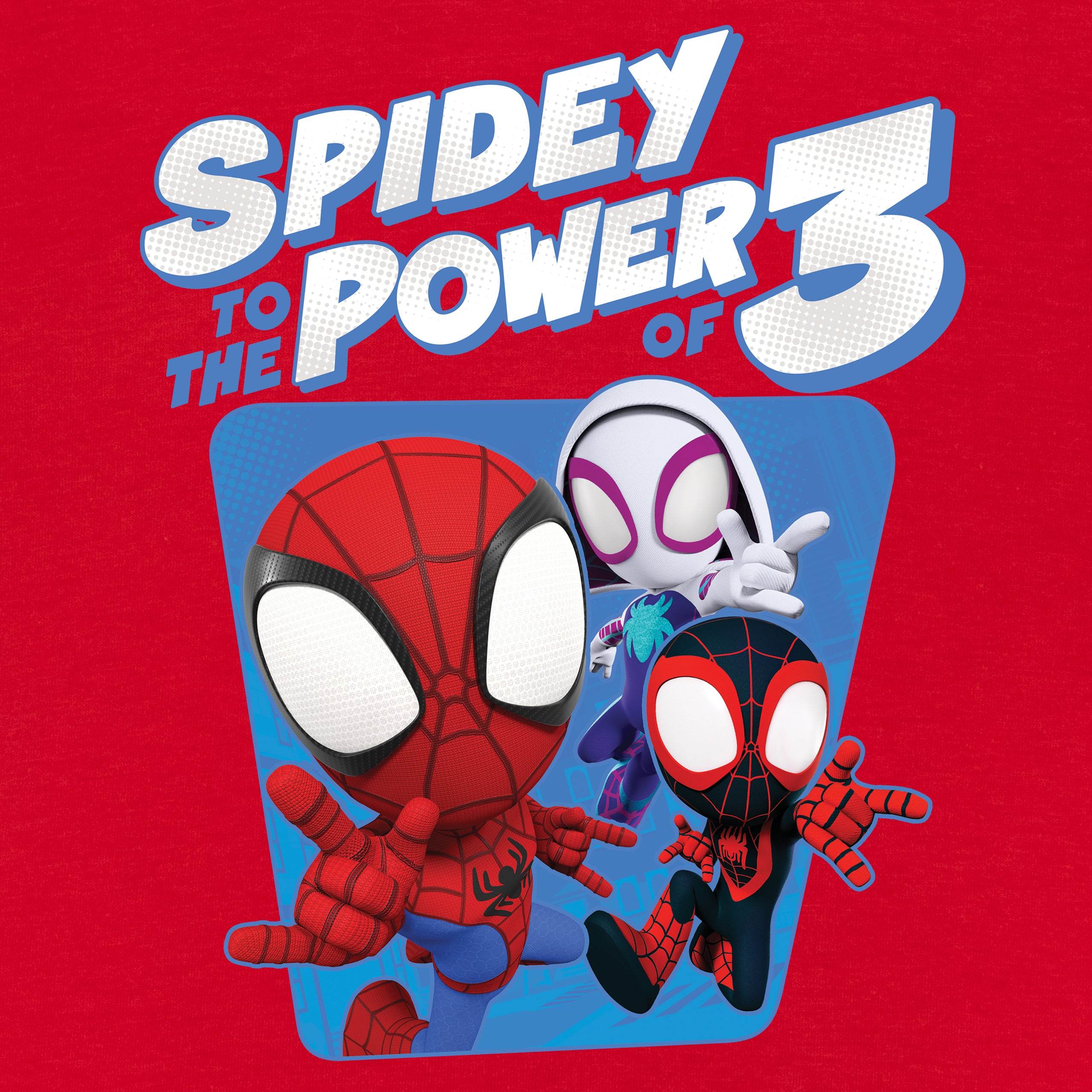 Spidey and His Amazing Friends T-shirt - Red Spidey To The power Of 3 - Character.com