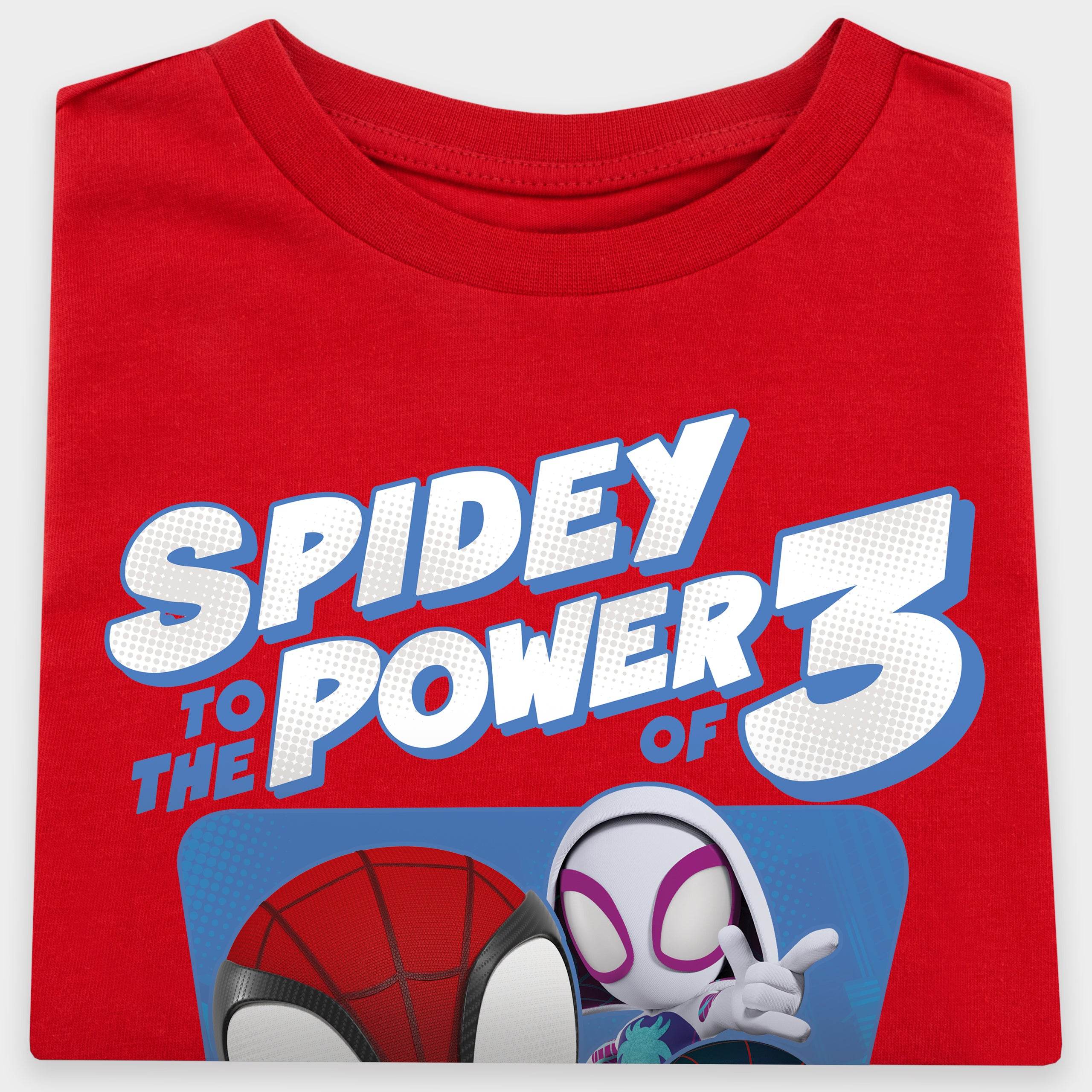 Spidey and His Amazing Friends T-shirt - Red Spidey To The power Of 3 - Character.com