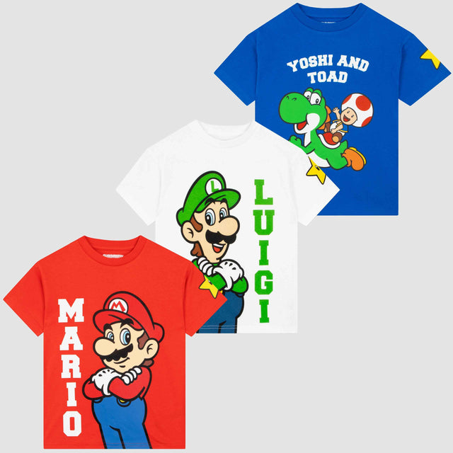 Super Mario T-shirts- 3 Pack