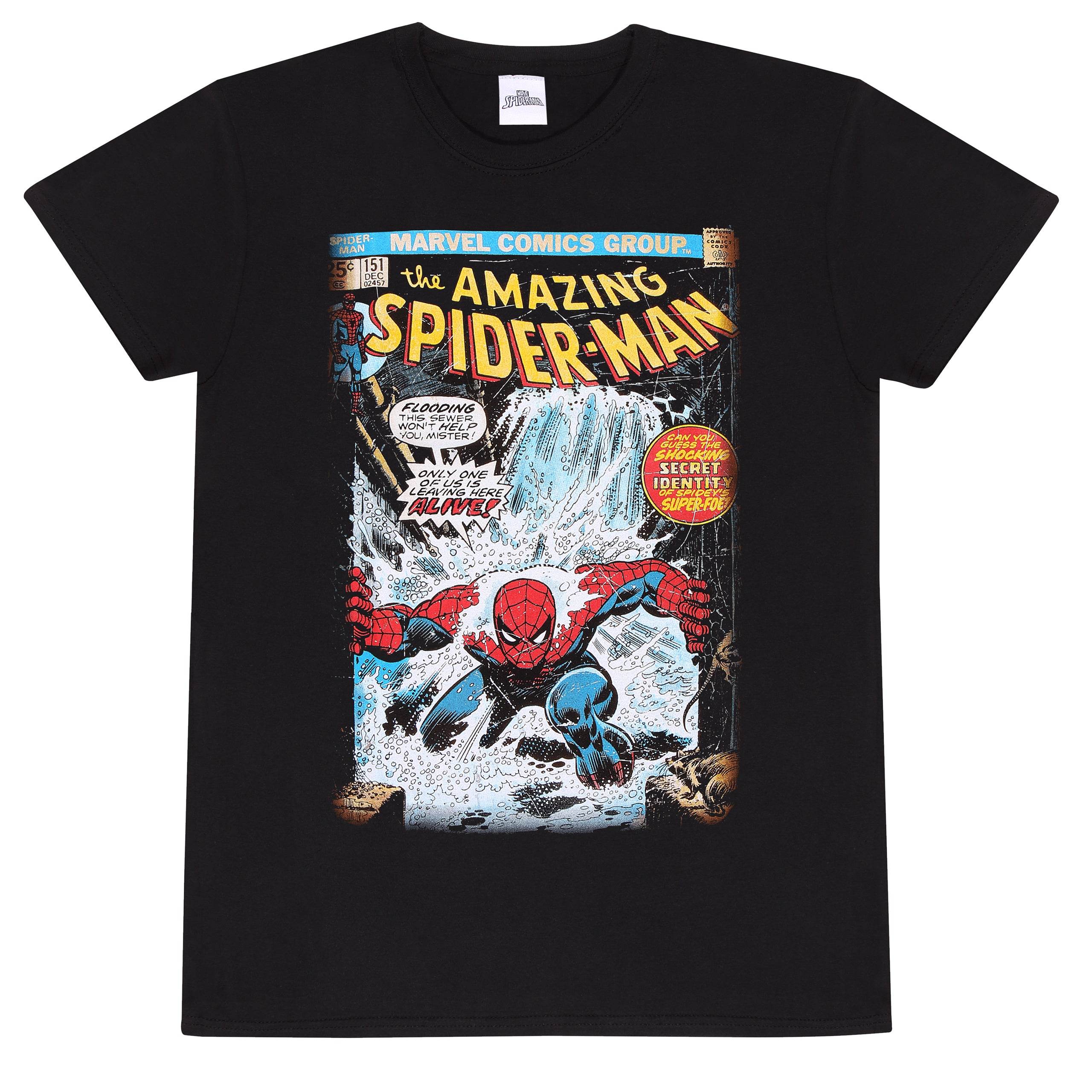 Maglietta Uomo Marvel Spiderman - Comic Style - Classica E Originale