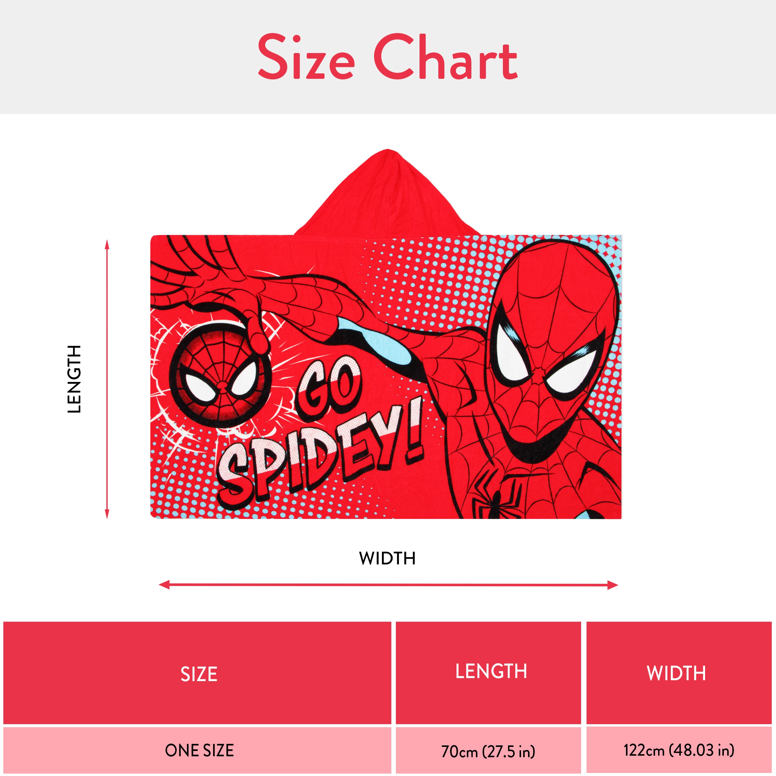 Marvel Spiderman Wrap Towel Poncho