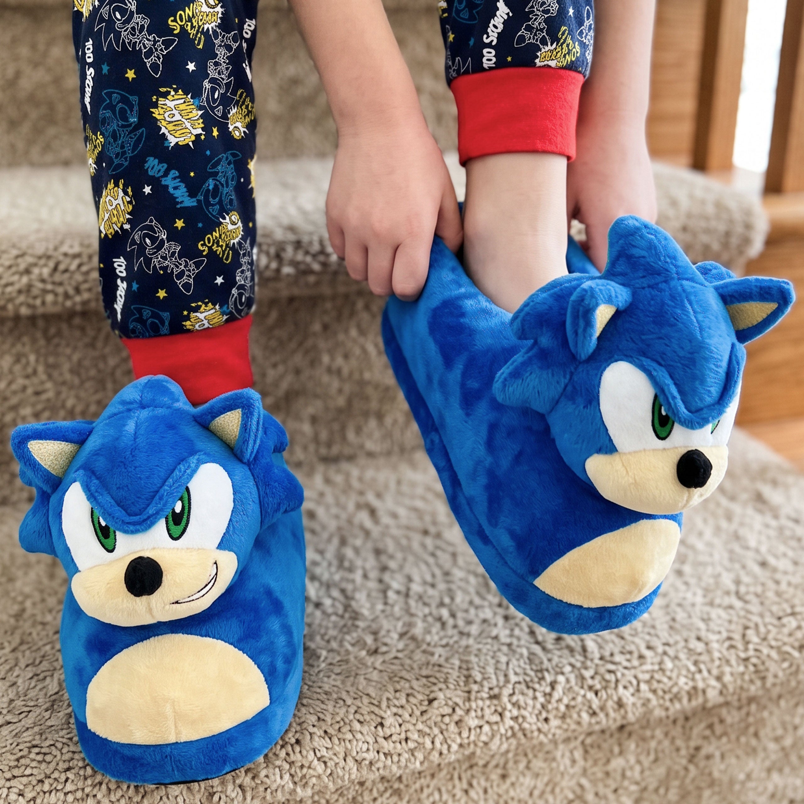 Sonic the Hedgehog 3D Plush Slippers