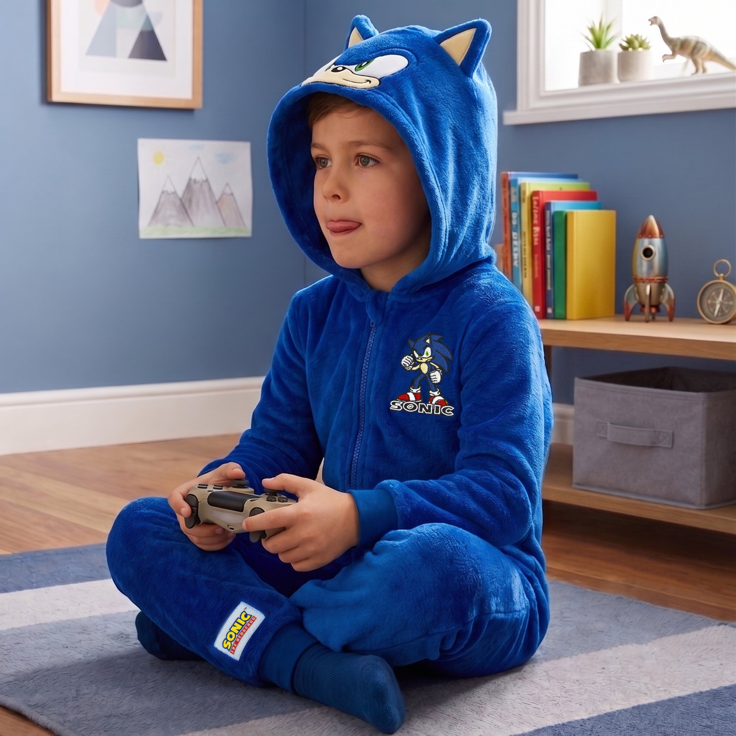 Sonic The Hedgehog Onesie With 3D Ears