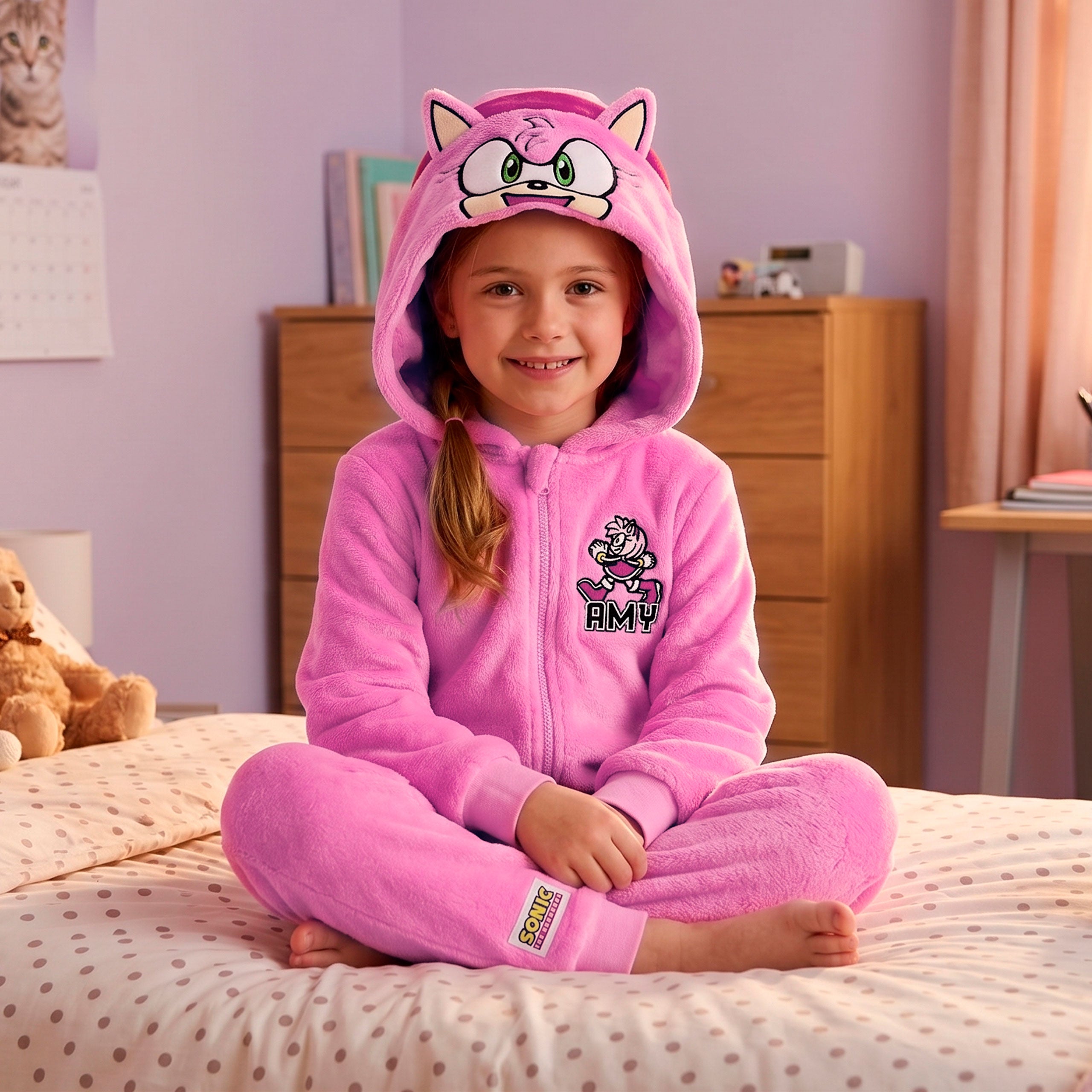 Sonic The Hedgehog Amy Onesie With 3D Ears