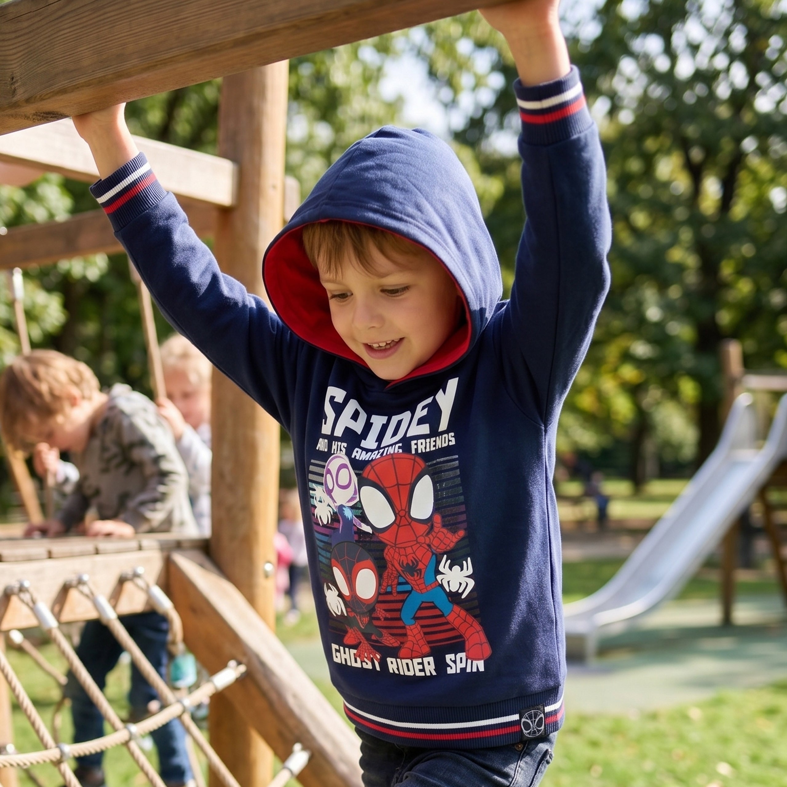 Spidey And His Amazing Friends Hoodie With Red Lined Hood