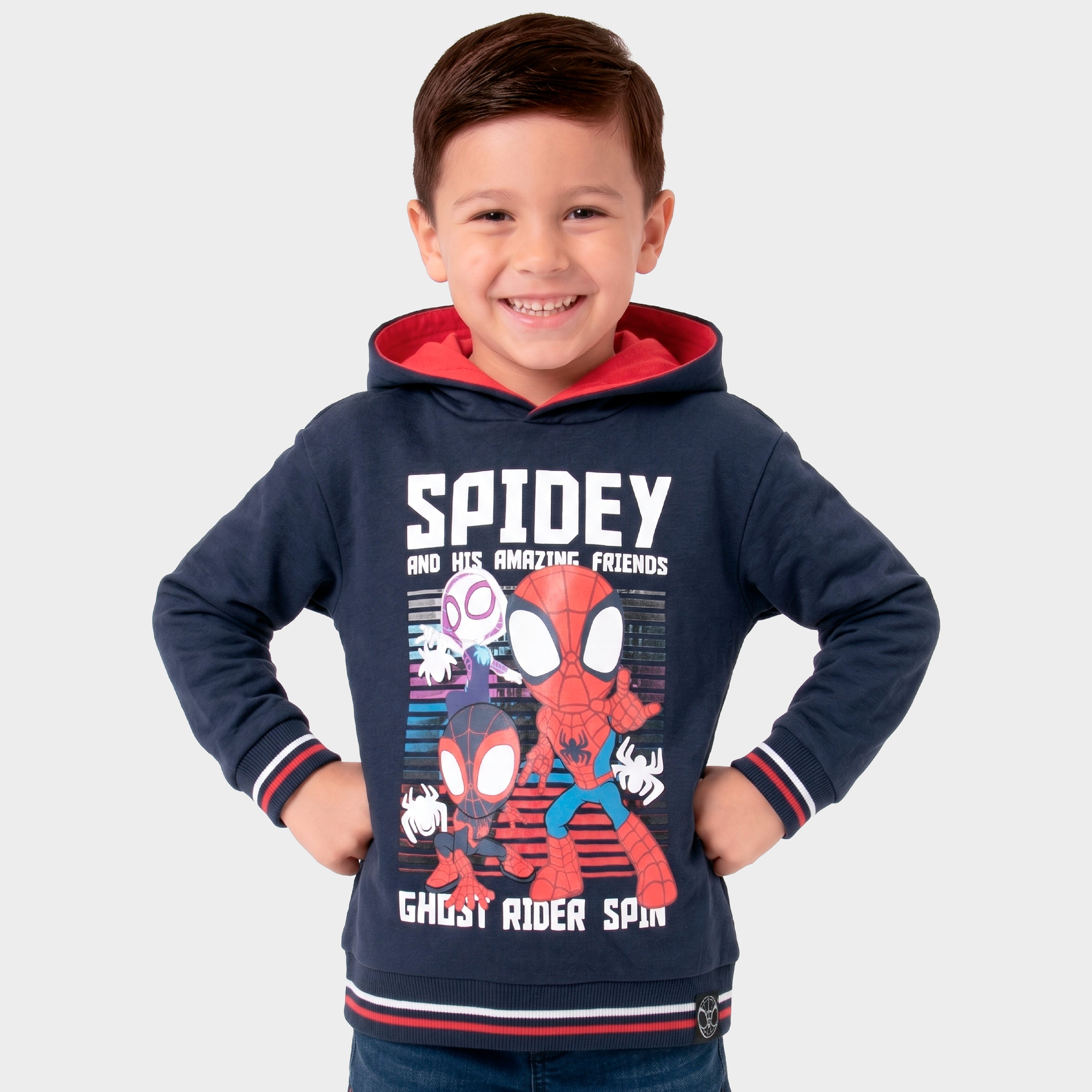 Spidey And His Amazing Friends Hoodie With Red Lined Hood