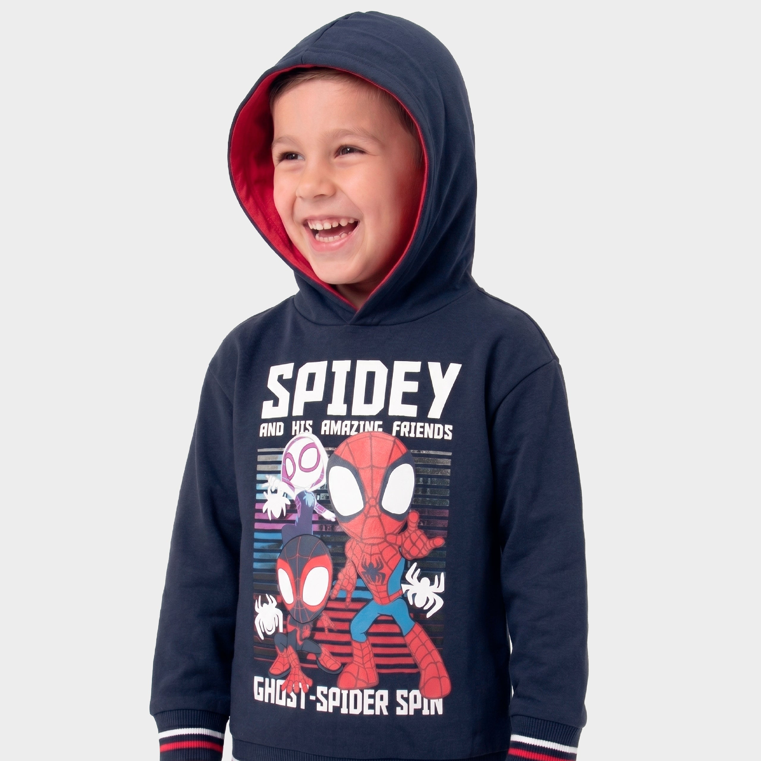 Spidey And His Amazing Friends Hoodie With Red Lined Hood