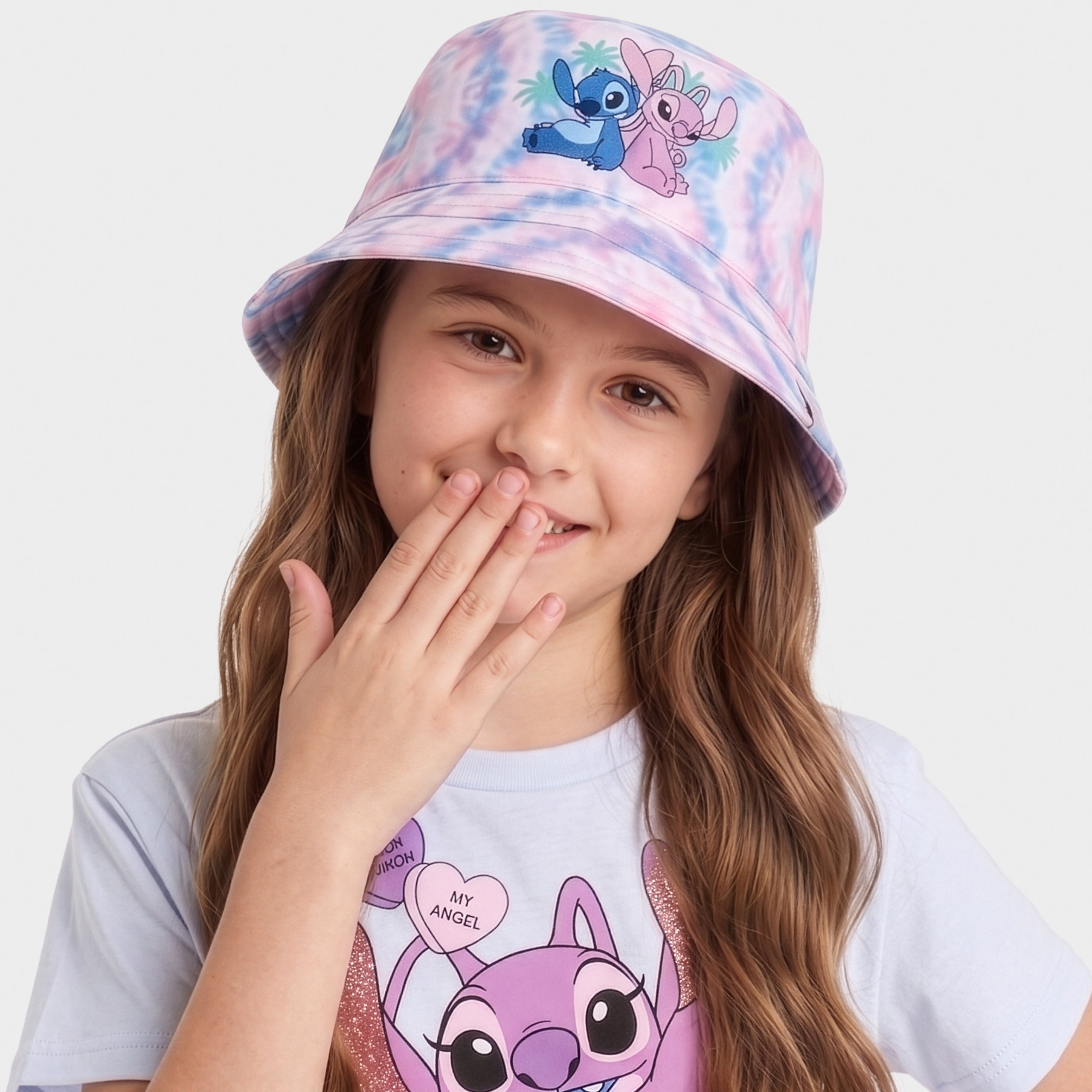 Disney Stitch And Angel Tie Dye Bucket Hat