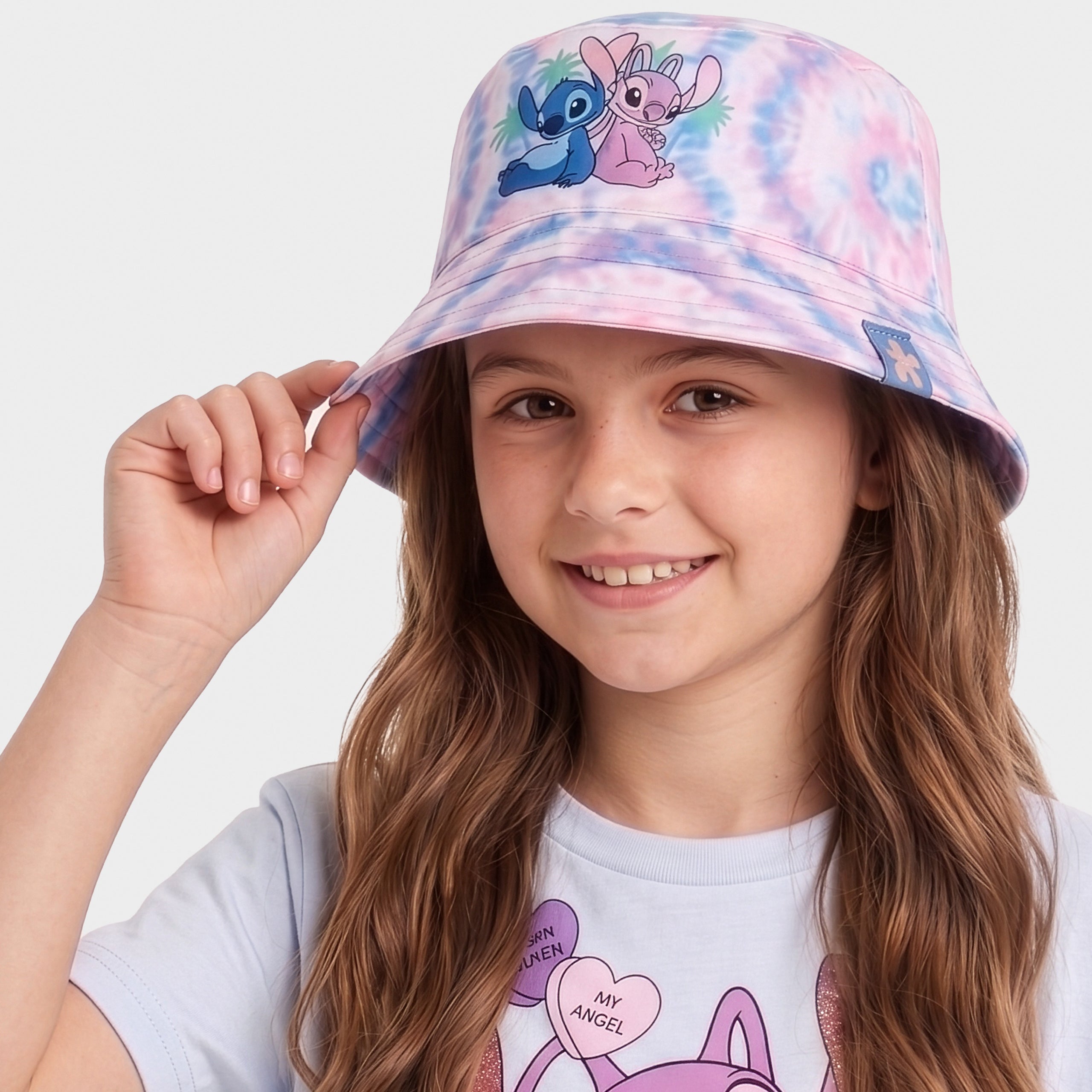Disney Stitch And Angel Tie Dye Bucket Hat