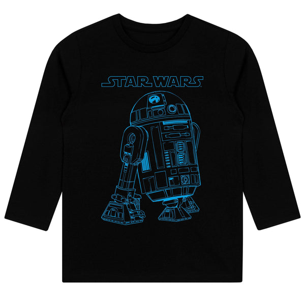 Maglietta Star Wars Ragazzo Blu Con R2-D2 E C-3PO – Ufficiale, Manica Corta