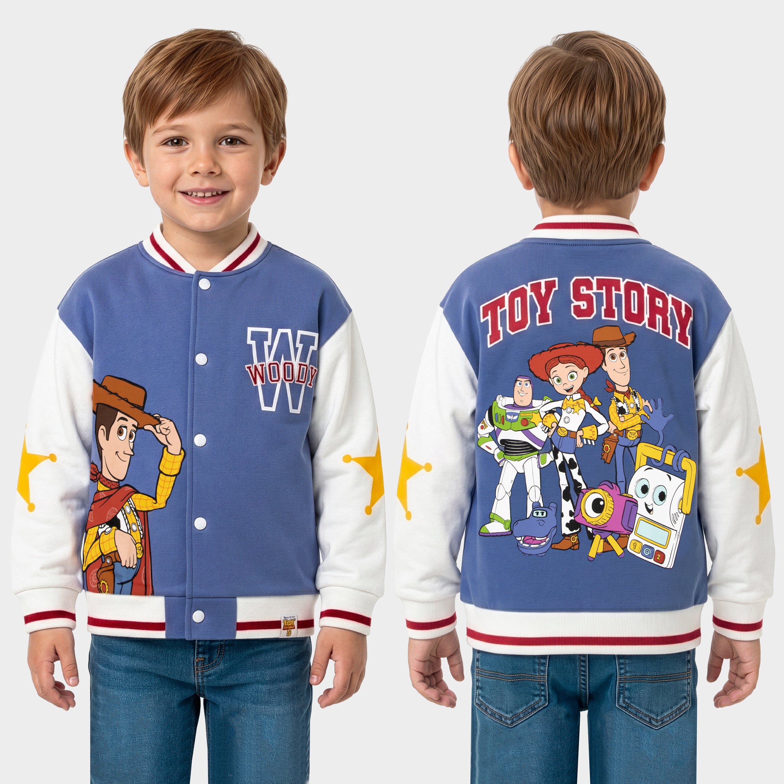 Disney Toy Story 5 Woody Buzz And Friends Bomber Jacket