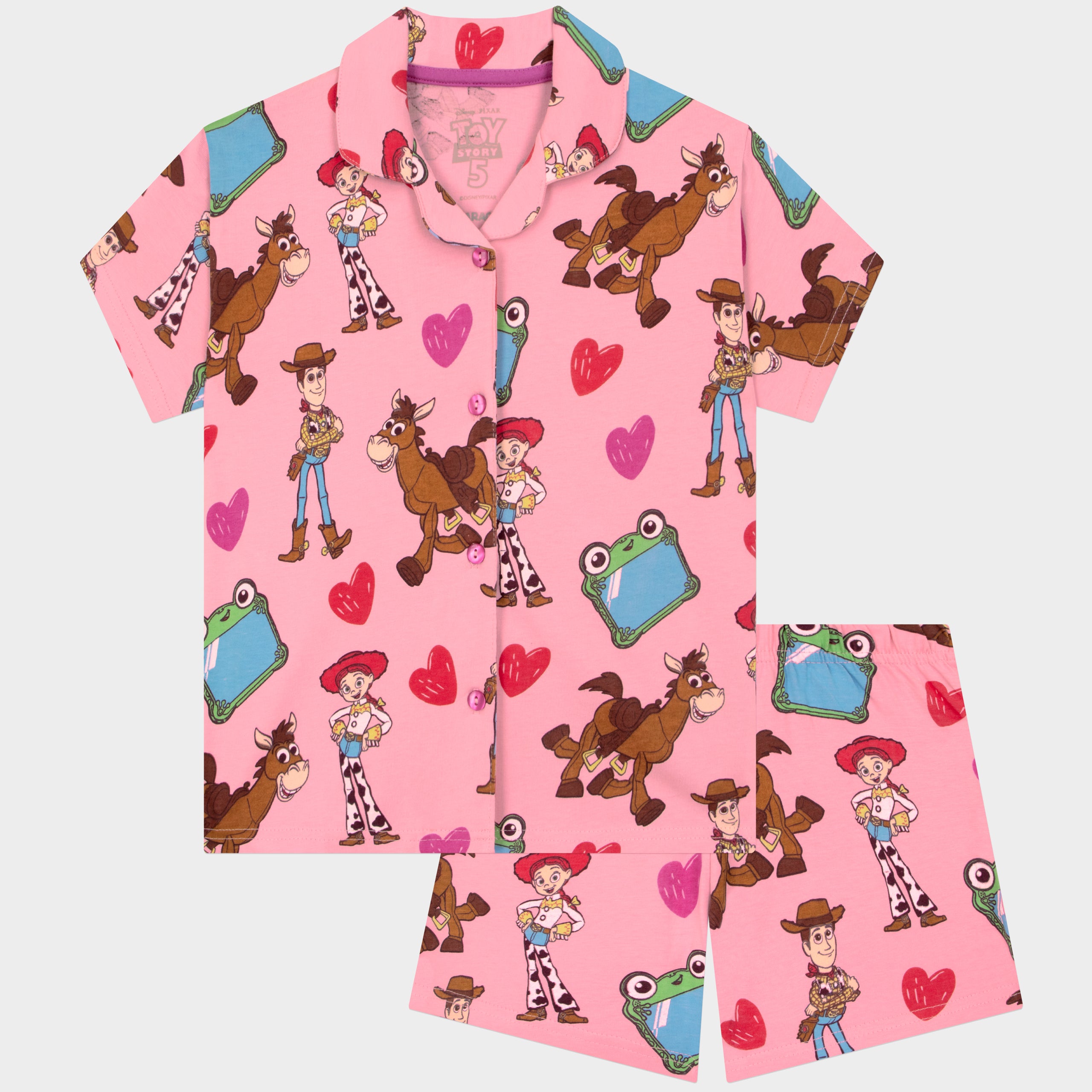 Disney Toy Story 5 Jessie, Woody, Bullseye And Lilypad Button Up Pyjamas