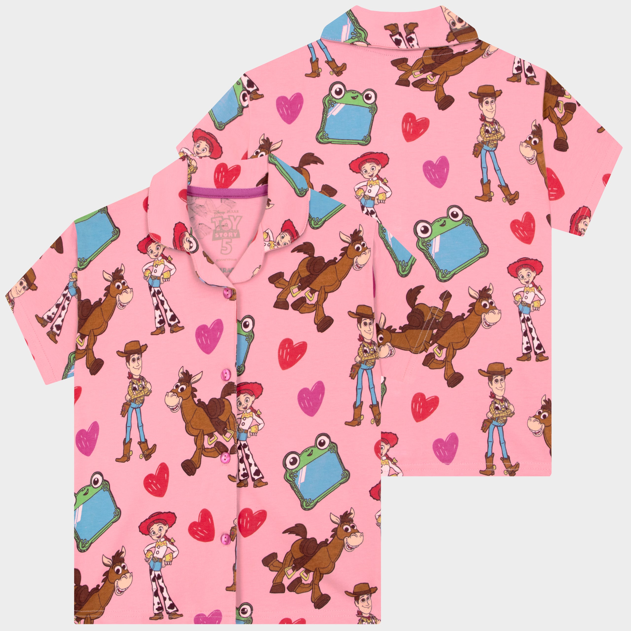 Disney Toy Story 5 Jessie, Woody, Bullseye And Lilypad Button Up Pyjamas