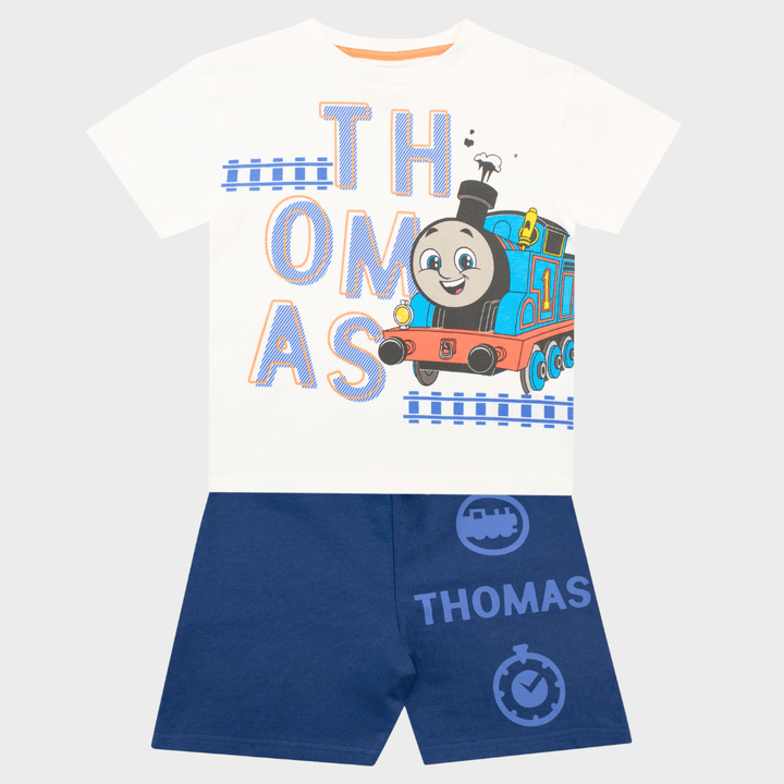 Thomas & Friends Kinder Set - T-Shirt & Shorts Aus Bio-Baumwolle Für Kleine Zug-Fans