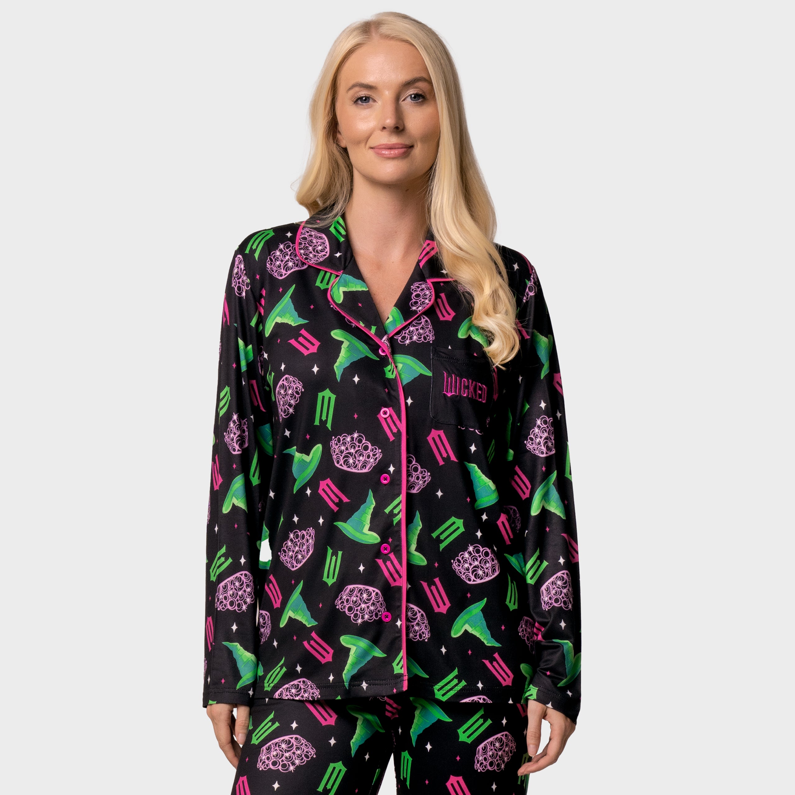 Wicked Womens Button Up Pyjamas