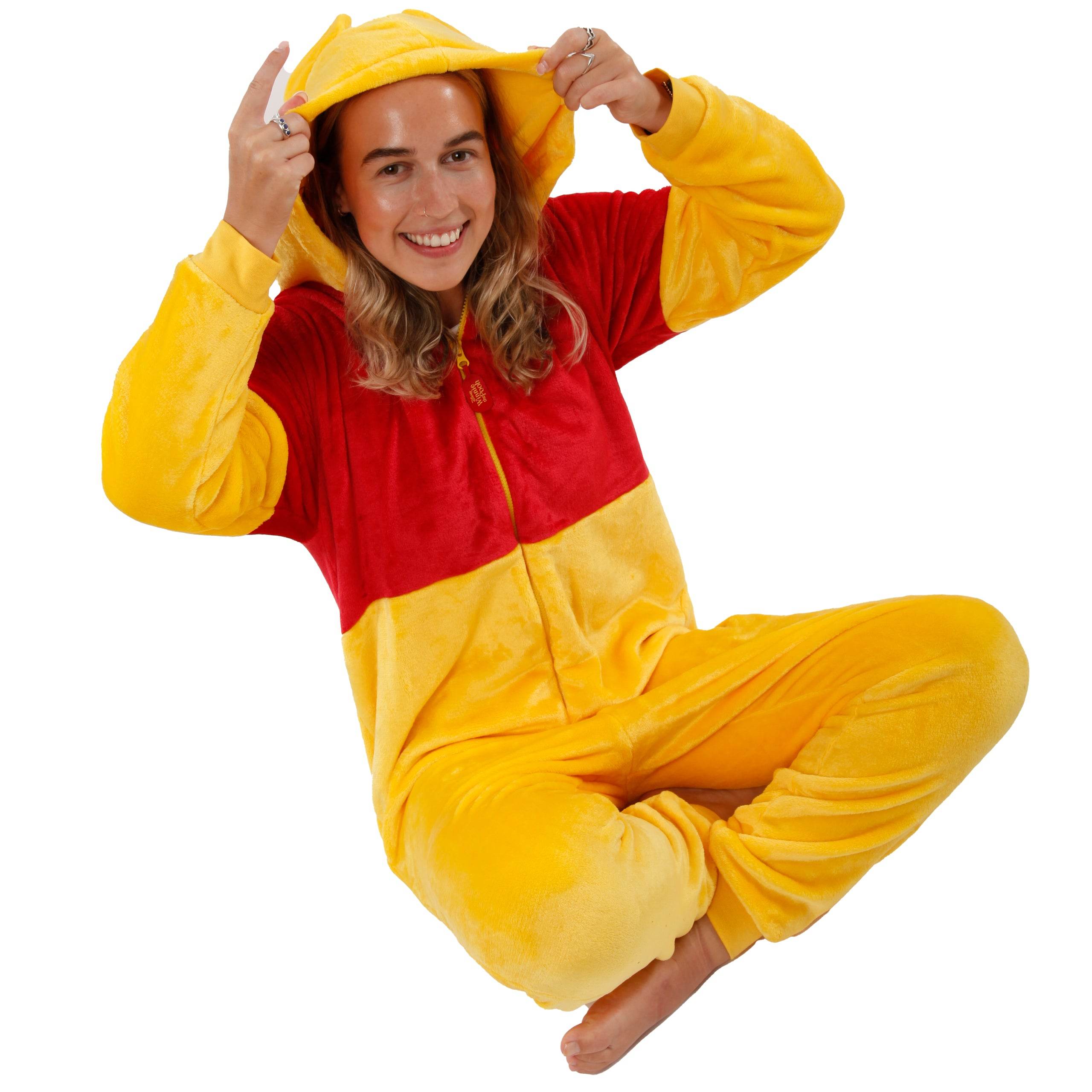 Disney Winnie The Pooh Womens Onesie 3D Ears Soft Fleece