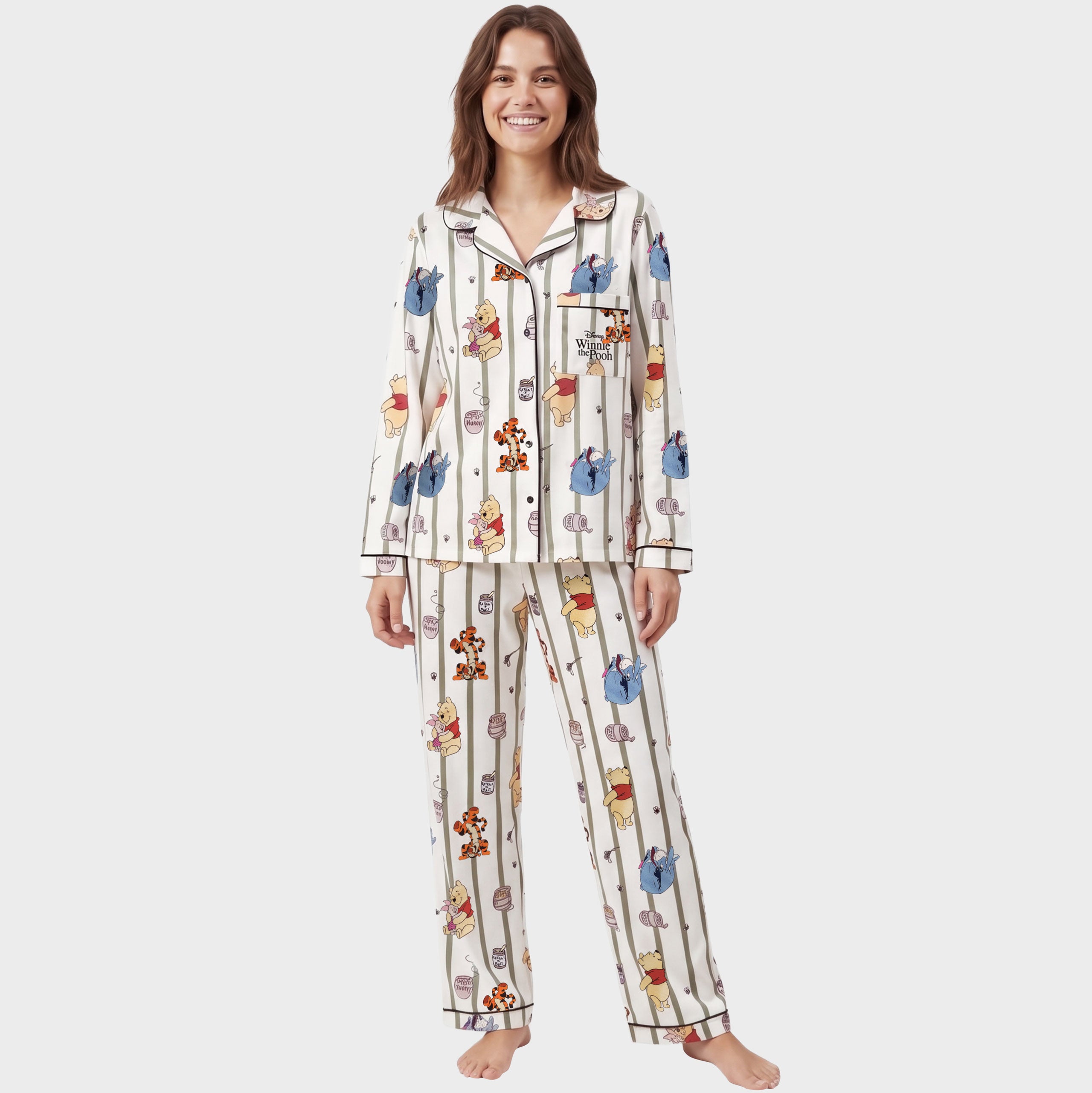Disney Winnie The Pooh Womens Fleece Pyjamas