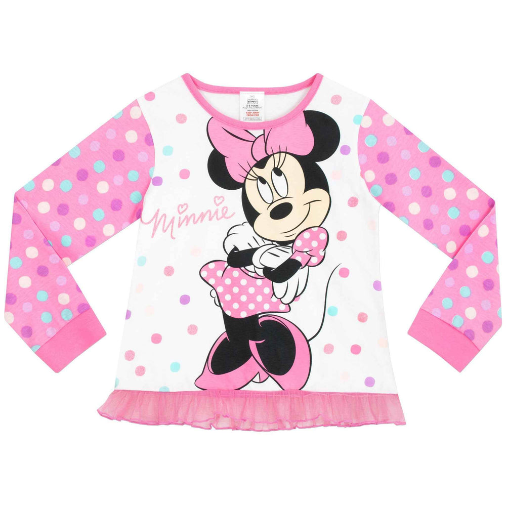 Camicia Da Notte Junior Con Stampa Mickey E Minnie Mouse - Rosa, Manica Corta, Taglia X-Large