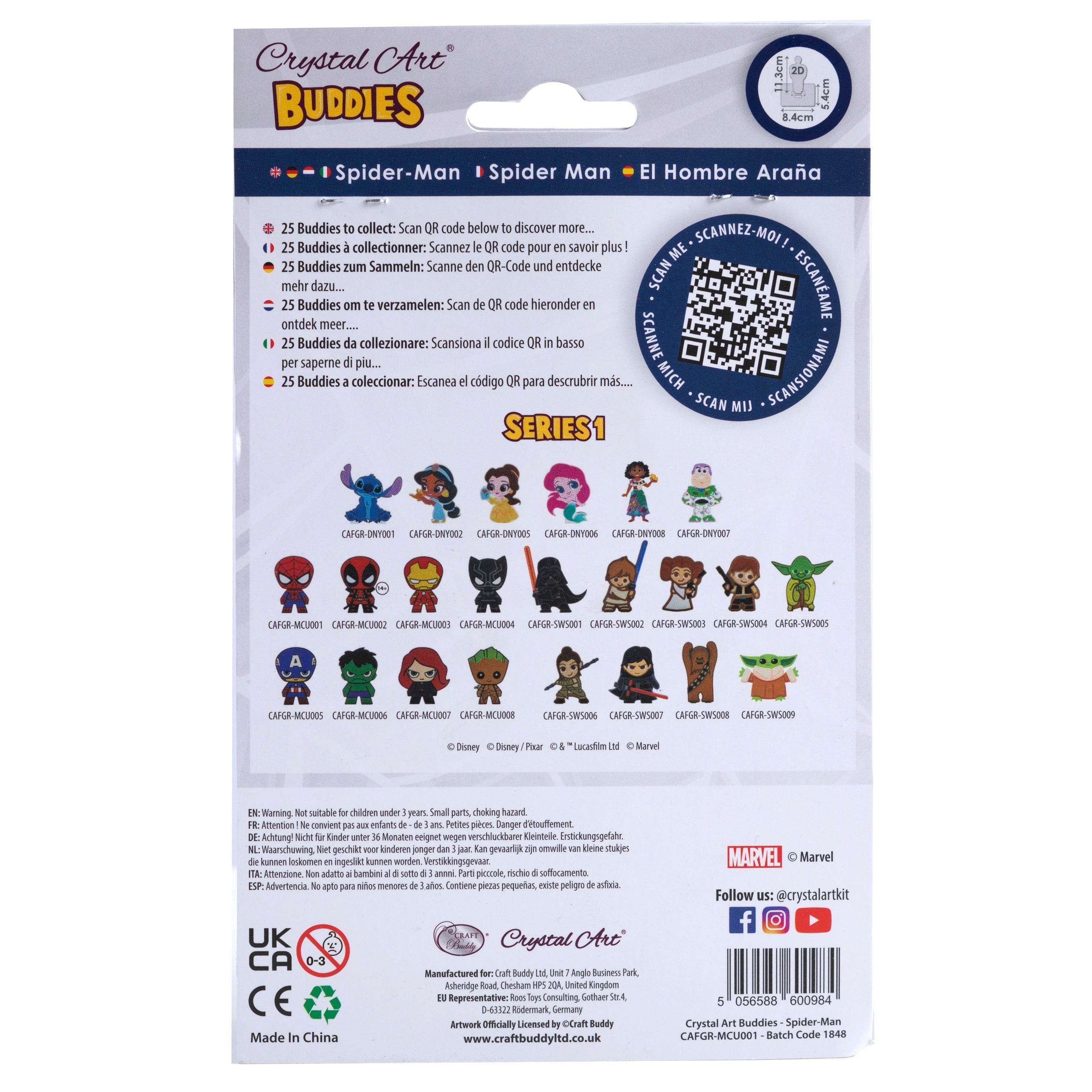 Spiderman Marvel Crystal Art Buddy - Character.com