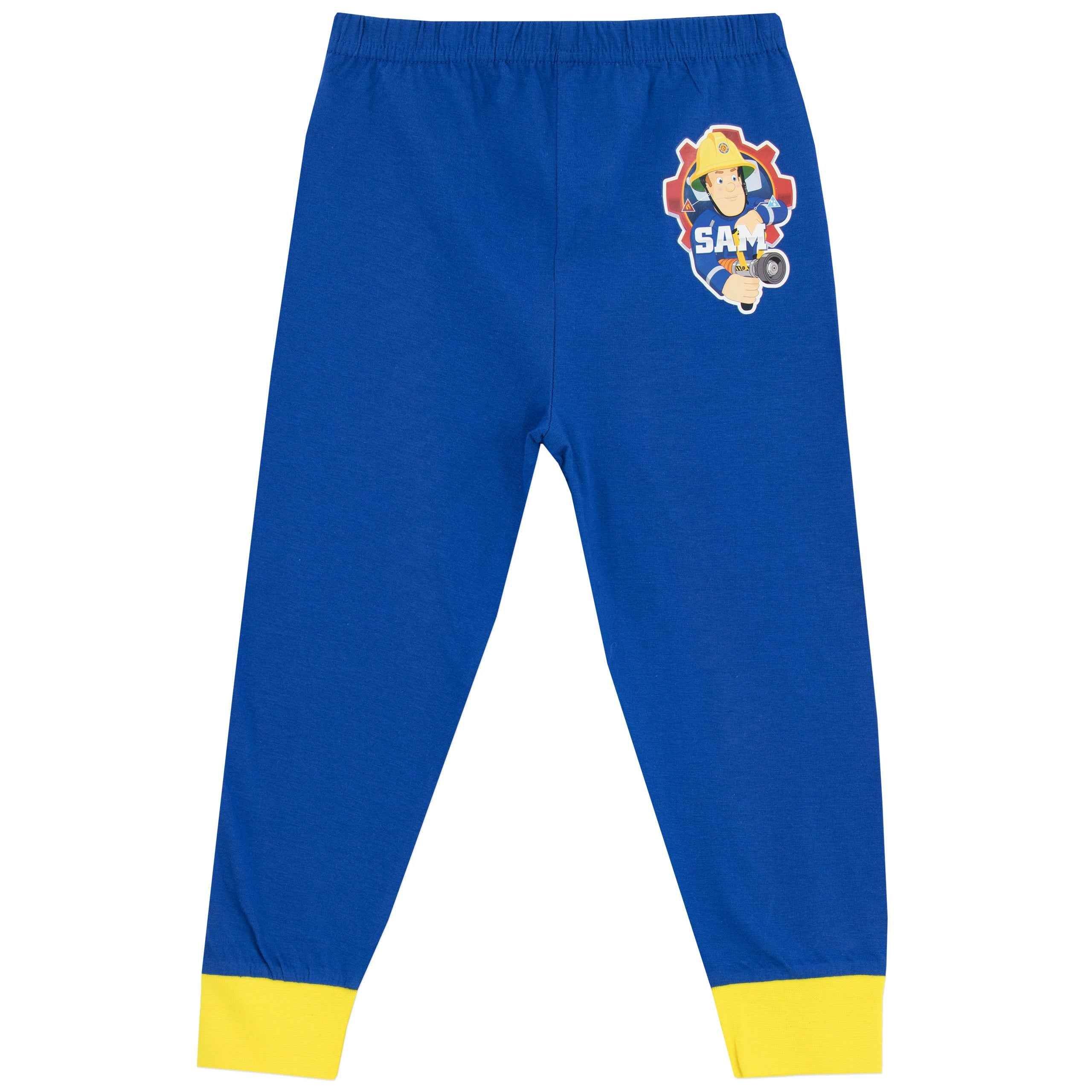 Fireman Sam Boys Pyjamas I Kids Fireman Sam PJs Blue/Yellow