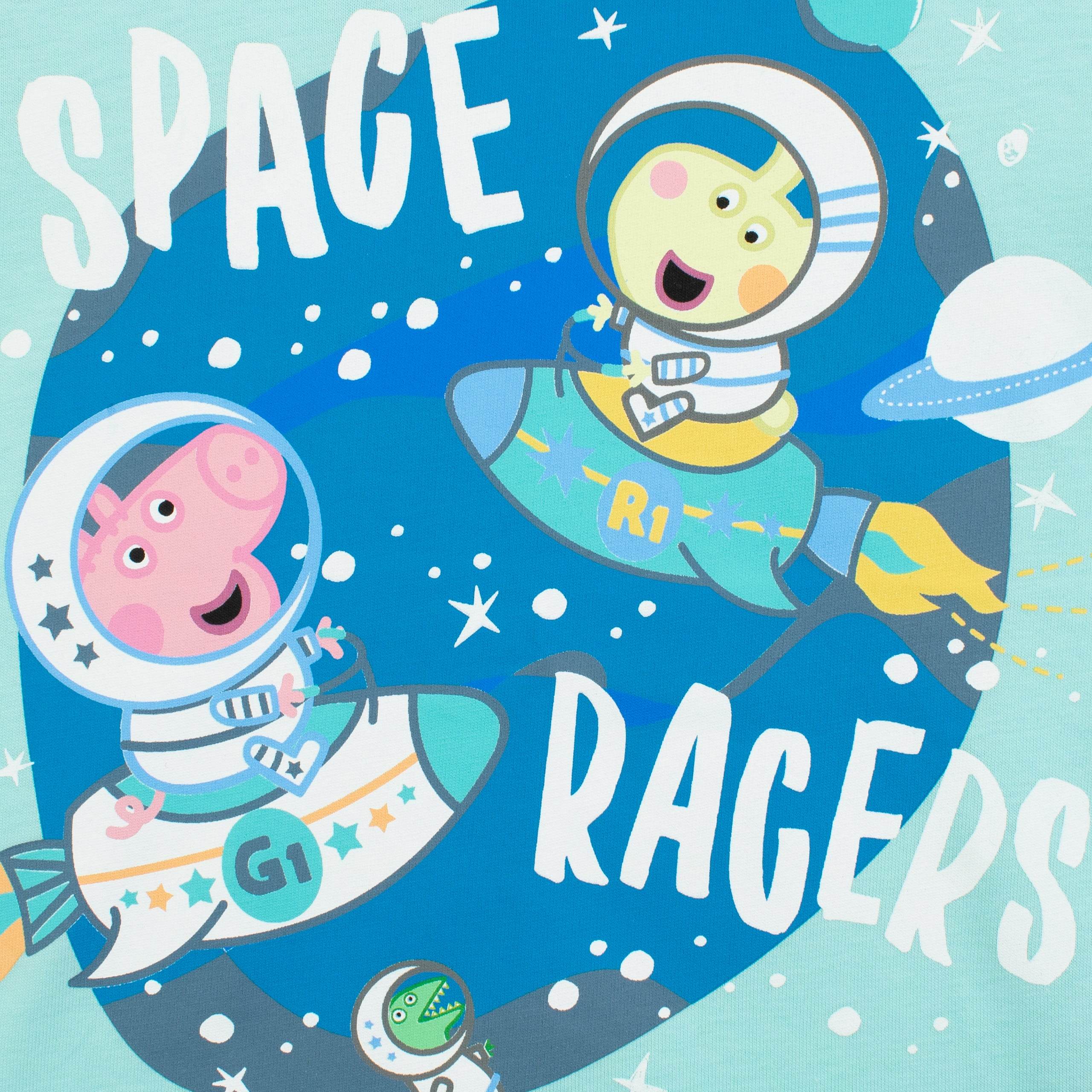 George Pig Schlafanzug Für Jungen – Langarm-Pyjama Mit Charakter-Motiven, Weltraum-Design