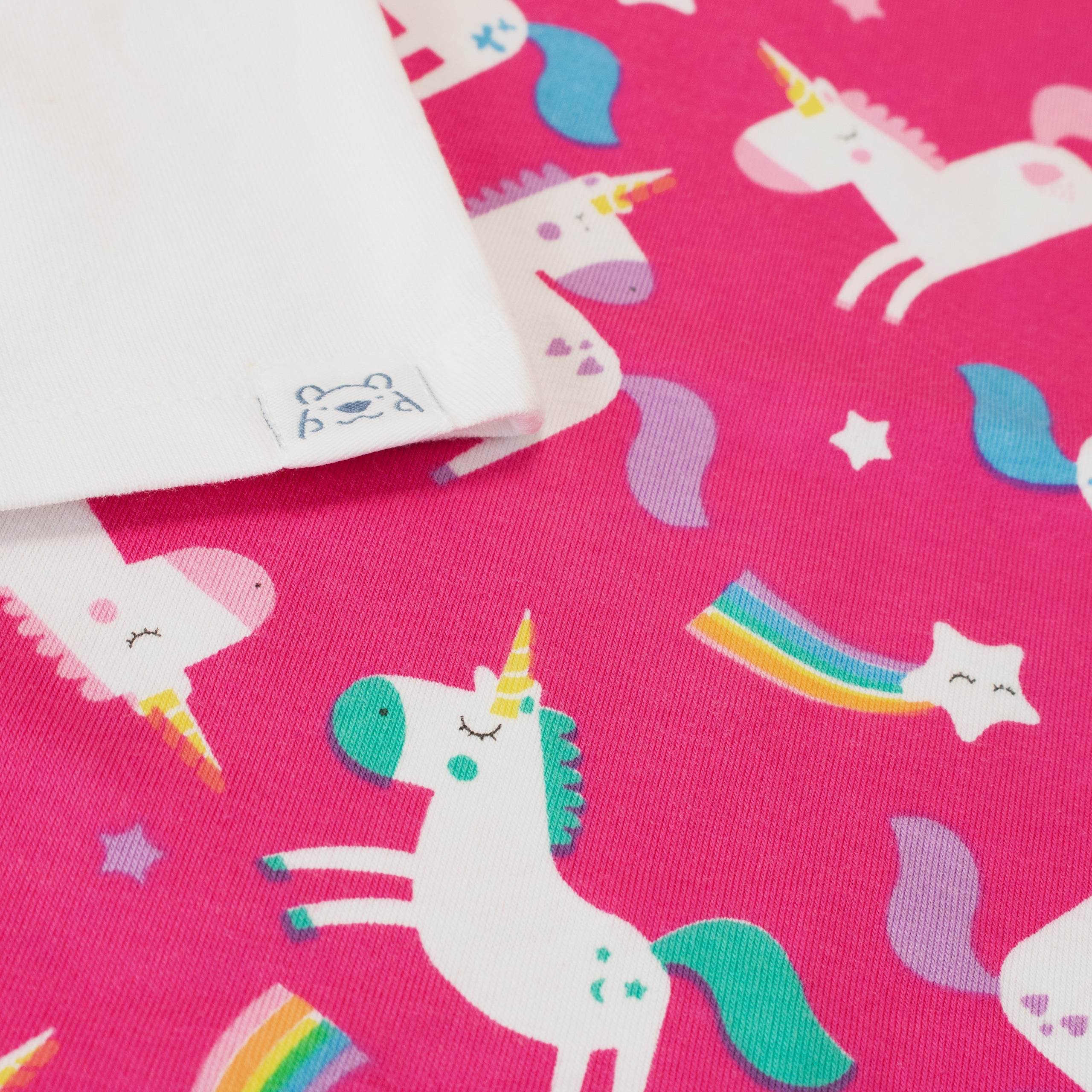 Harry Bear Einhorn Schlafanzug Für Mädchen – Mit Glitzerkrone & Sternen | Weicher Baumwoll-Pyjama