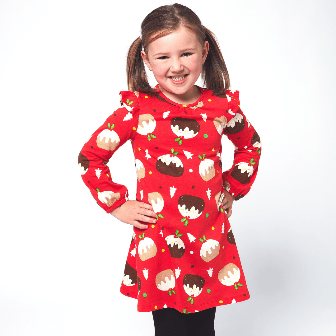 Christmas Dress PUDDING RED AOP Character.com Christmas Dress PUDDING RED AOP Character.com