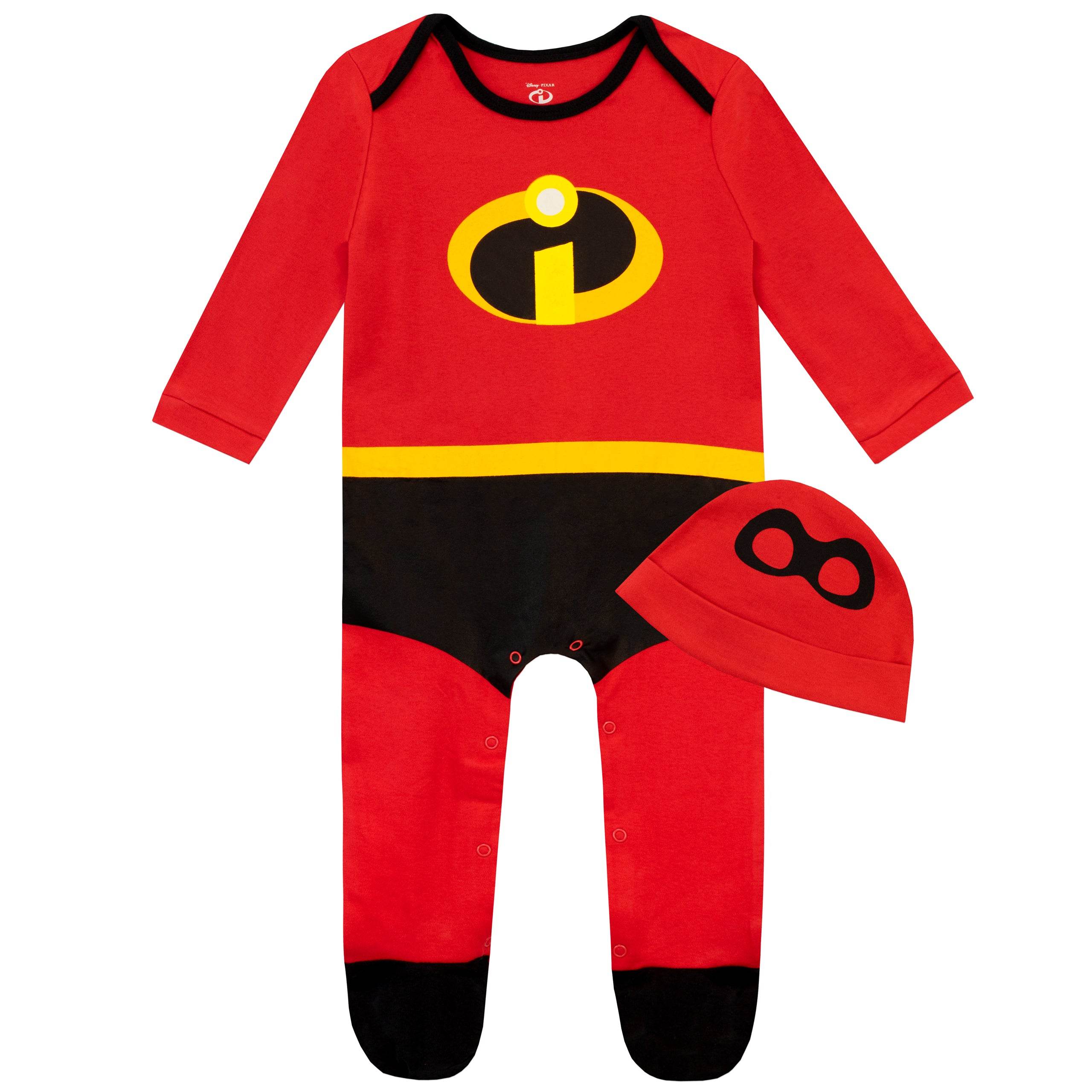The Incredibles Baby Sleepsuit 100% Soft Cotton Red/Black