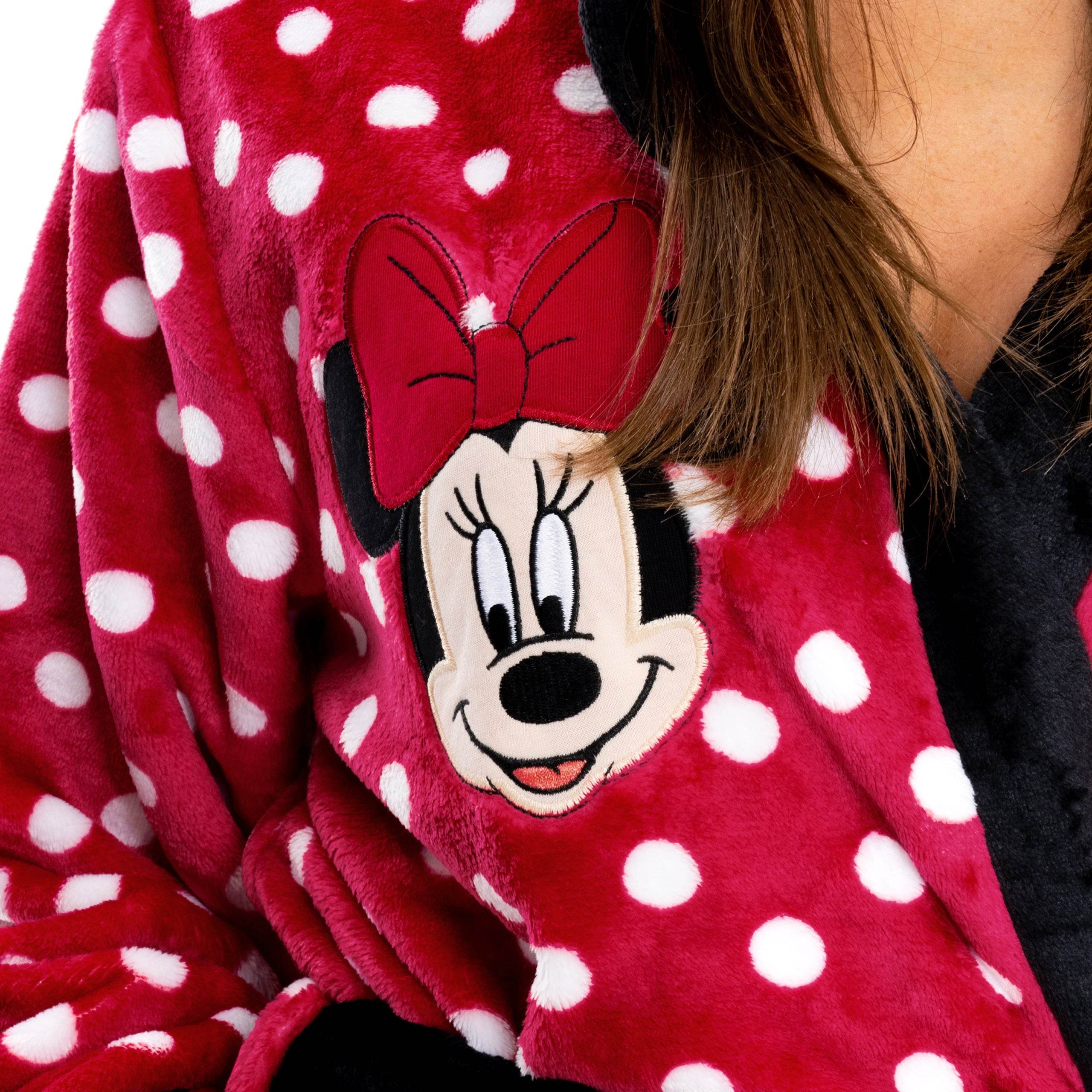 Minnie Mouse Womens Dressing Gown | Sueper Soft Fleece | Red Polka Dot Character.com Minnie Mouse Womens Dressing Gown | Sueper Soft Fleece | Red Polka Dot Character.com