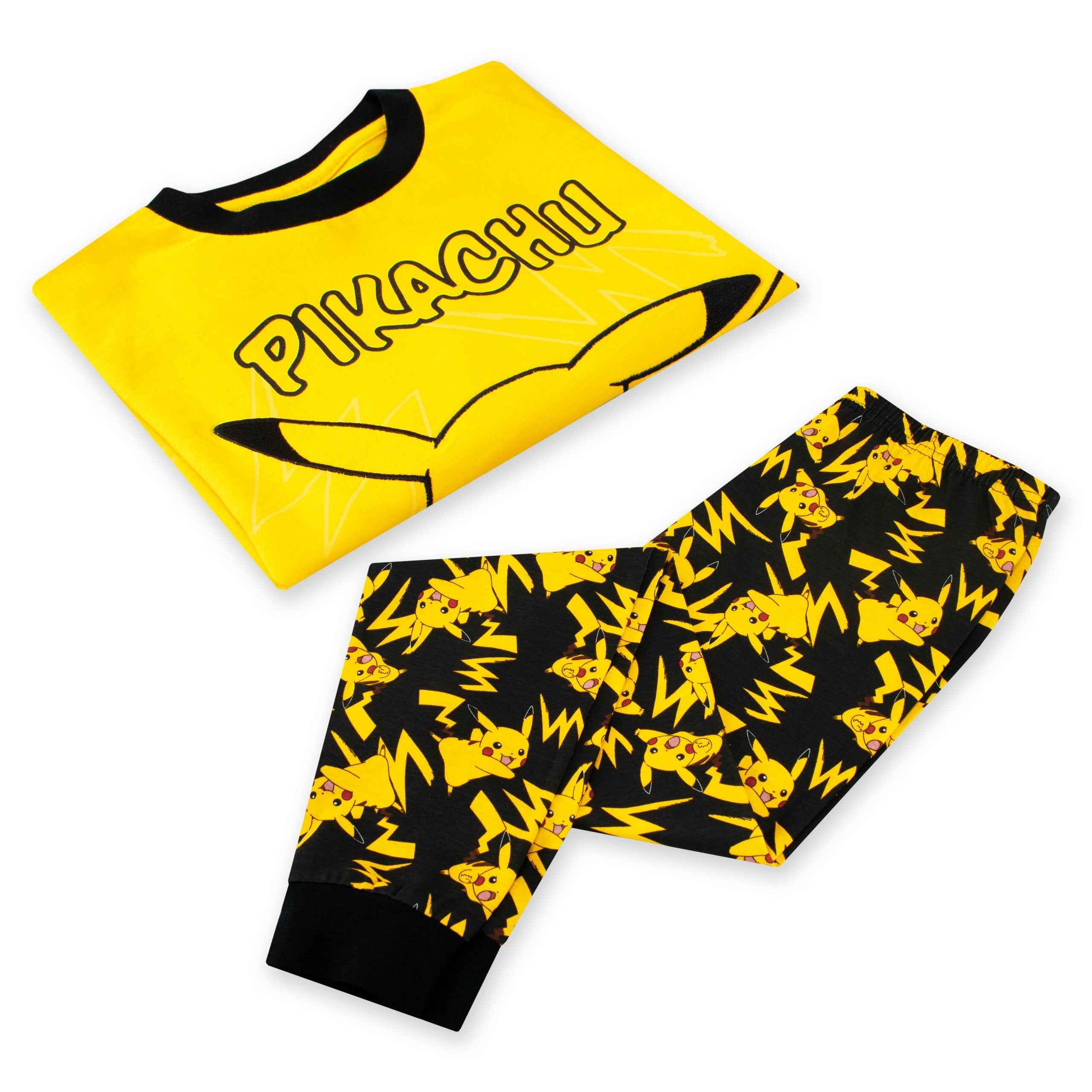 Pyjama Long Garçon Pokémon Pikachu - Ensemble Haut Et Bas, 100% Coton - Taille 4 à 15 Ans, Licence Officielle