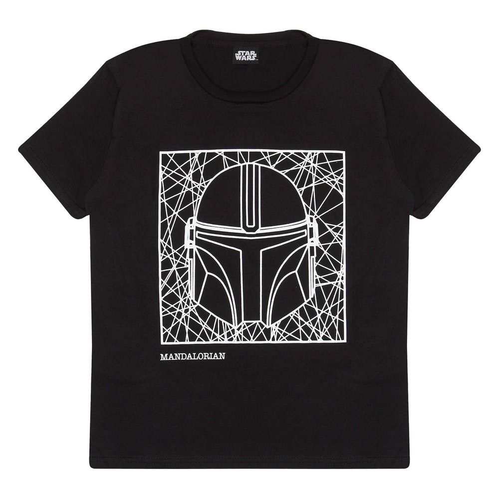 Star Wars The Mandalorian Helmet Line Drawing Kids TShirt